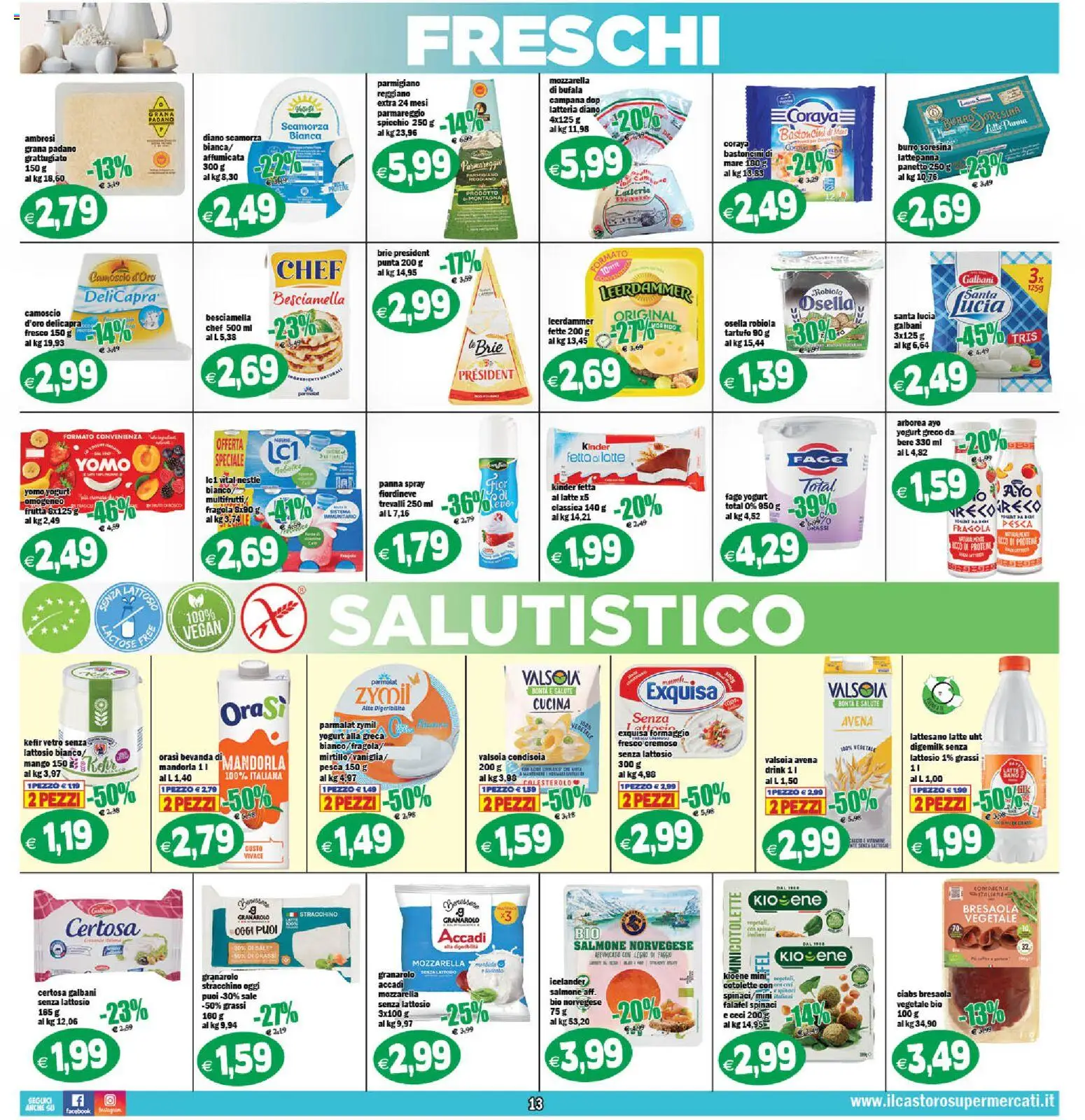 Volantino Il Castoro del 13.02.2026 | Pagina: 13 | Prodotti: Tartufo, Mozzarella senza lattosio, Sale, Burro