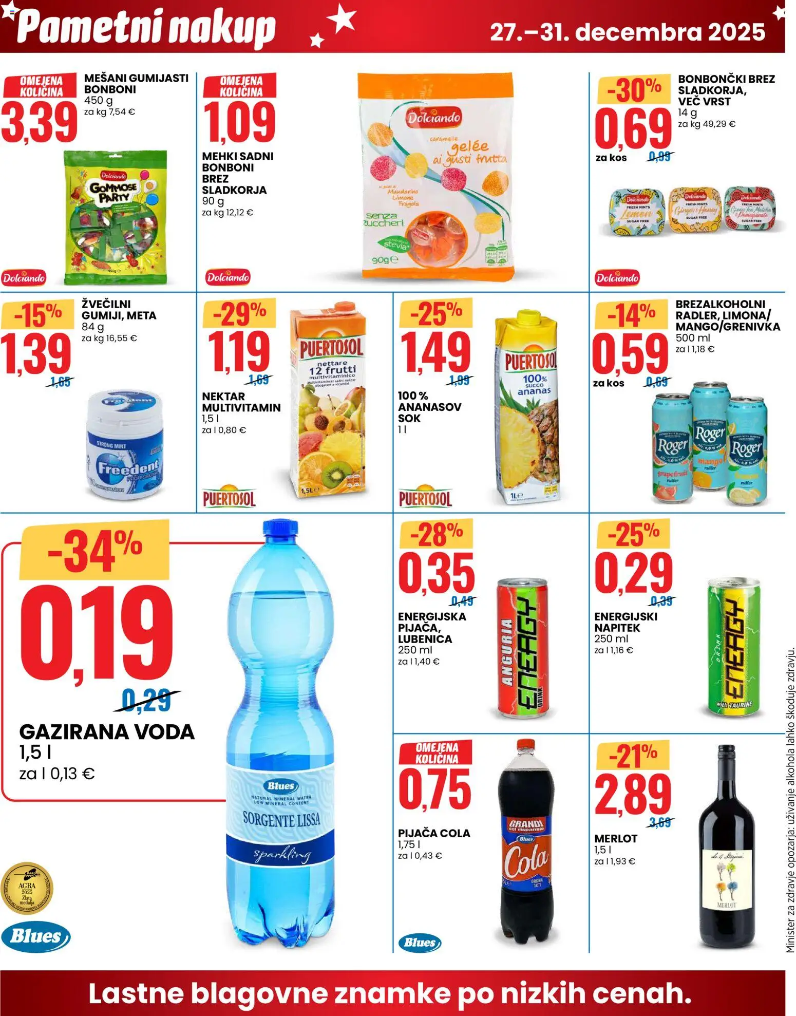 Novi Eurospin katalog ponudbe – veljaven od 27.12.2025 | Stran: 10 | Izdelki: Radler, Energijski napitek, Sok, Limona