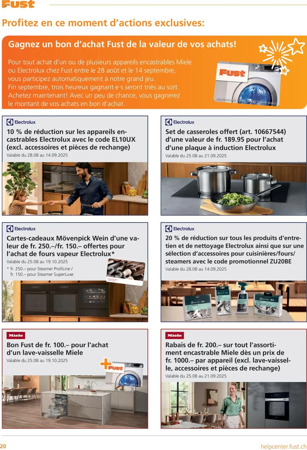 Fust Aktionen Appareils encastrables FR – gültig ab 15.09.2025 | Seite: 20 | Produkte: AEG, Wein, Miele