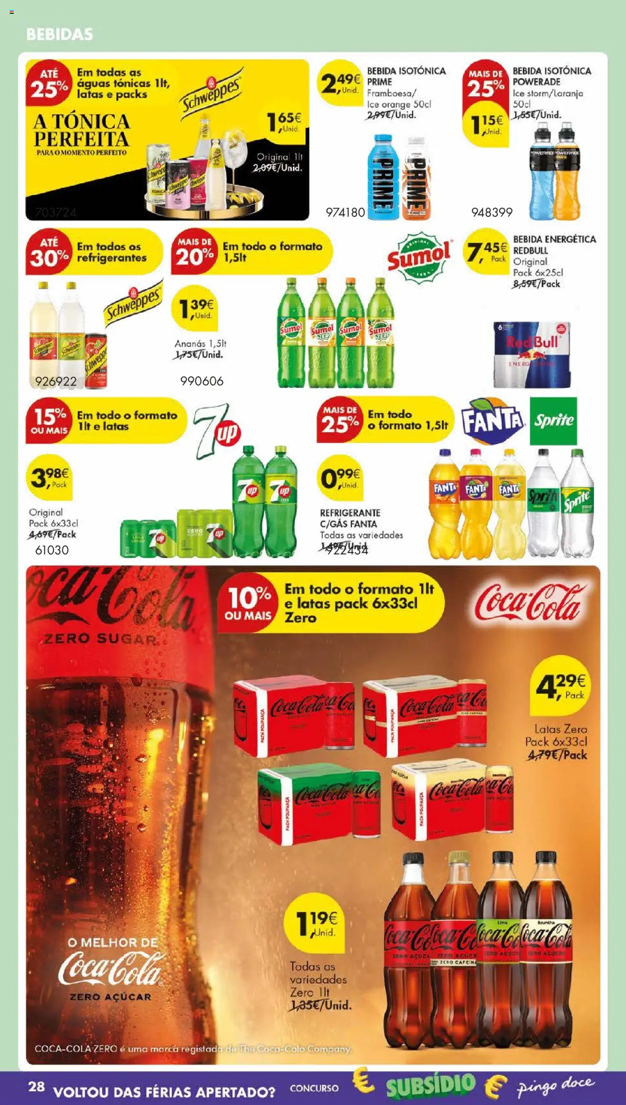 Pingo Doce folheto │ válido de 30.09.2025 | Página: 30 | Produtos: Refrigerante, Fanta, Sumo, Coca-cola