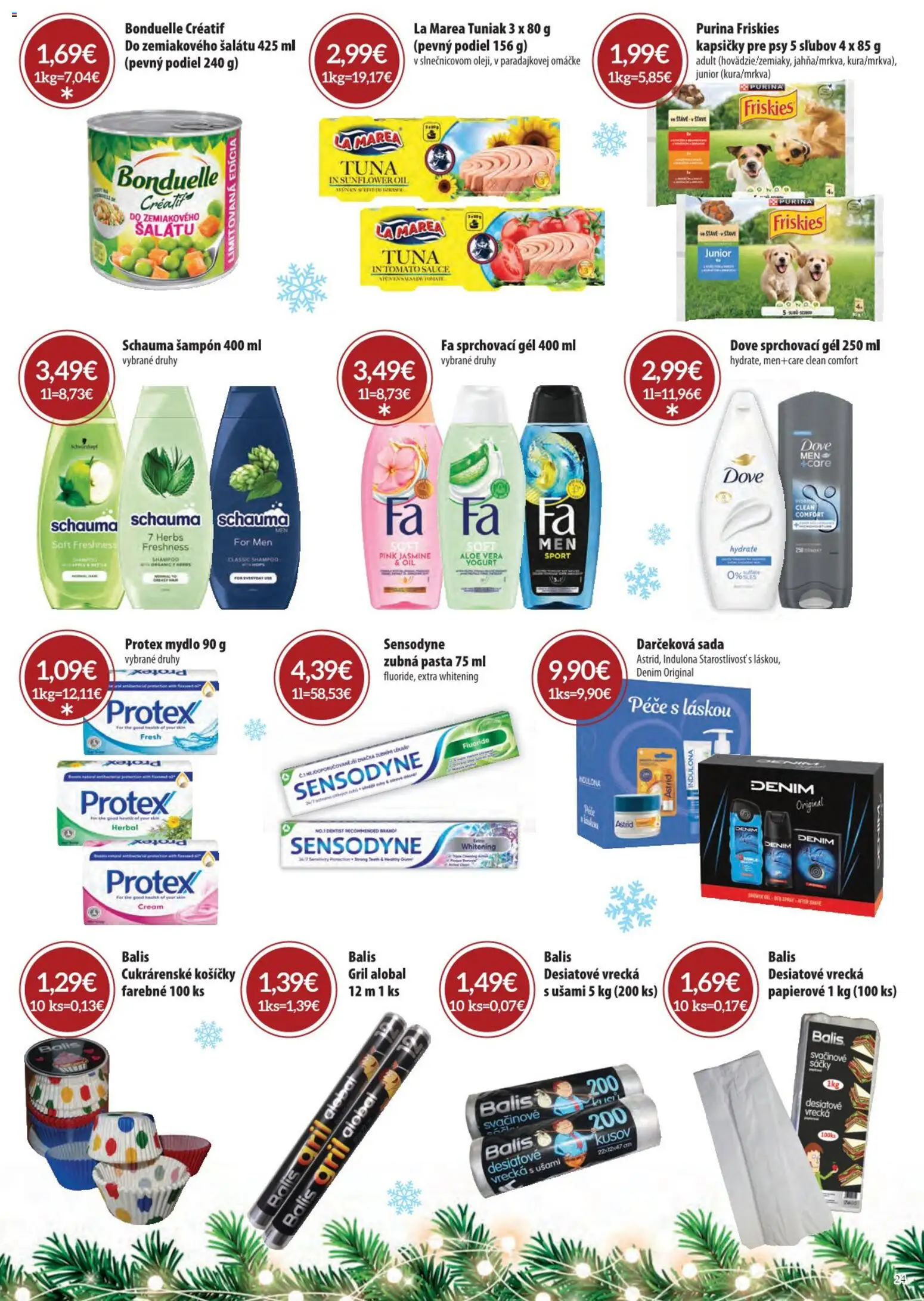 Nové Sintra akcie – leták je platný od 01.12.2025 | Strana: 24 | Produkty: Gril, Friskies, Mydlo, Zubná pasta