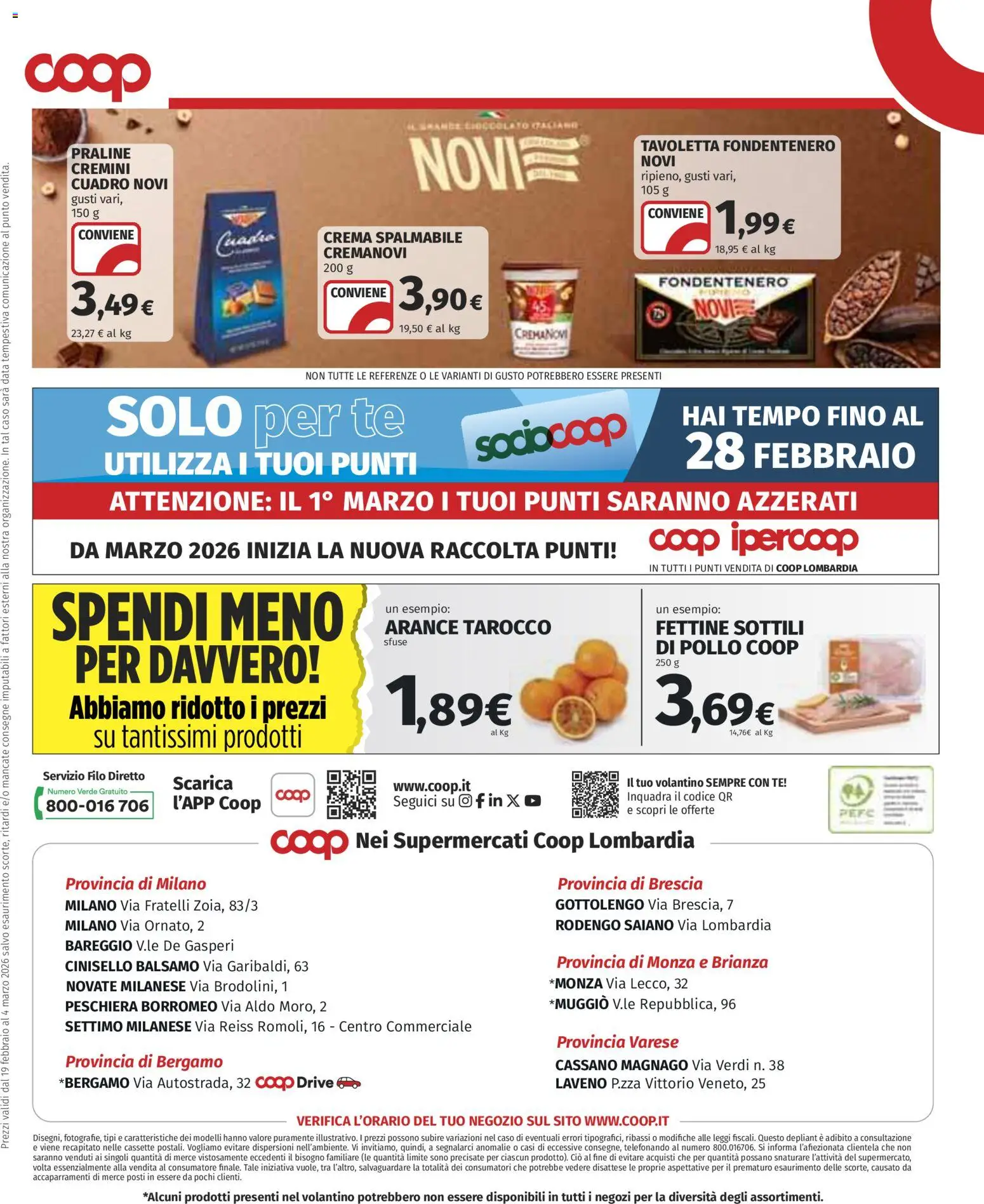 Volantino COOP del 19.02.2026 | Pagina: 19 | Prodotti: Balsamo, Cioccolato, Pollo, Arance