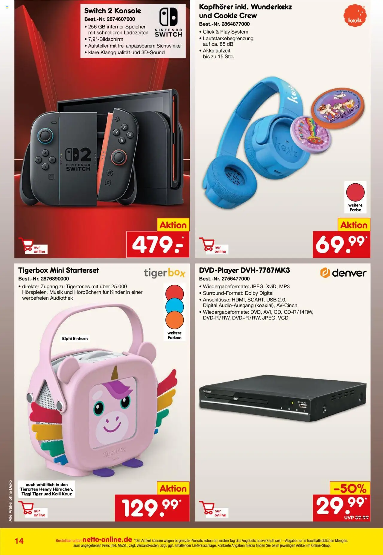 Netto Marken-Discount Online-Angebote Oktober – gültig ab 01.10.2025 | Seite: 14 | Produkte: USB, MP3, Kopfhörer