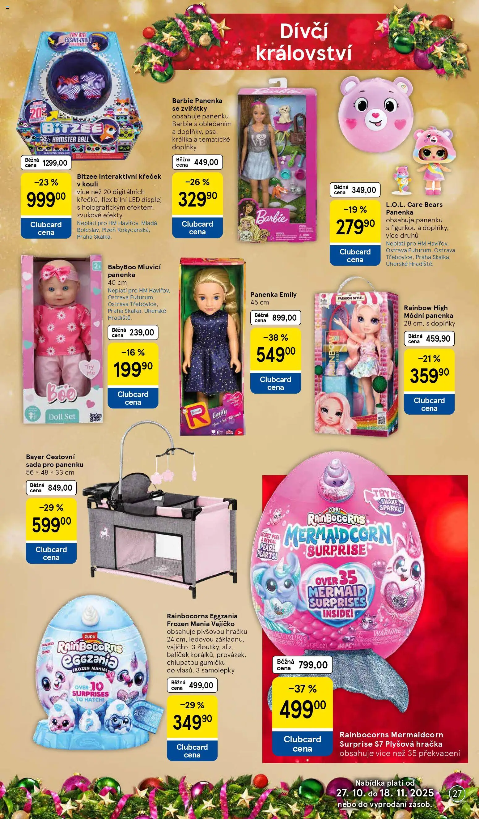 Tesco katalog od 27.10.2025 | Strana: 27 | Produkty: Panenka, Rainbocorns, Samolepky, LED