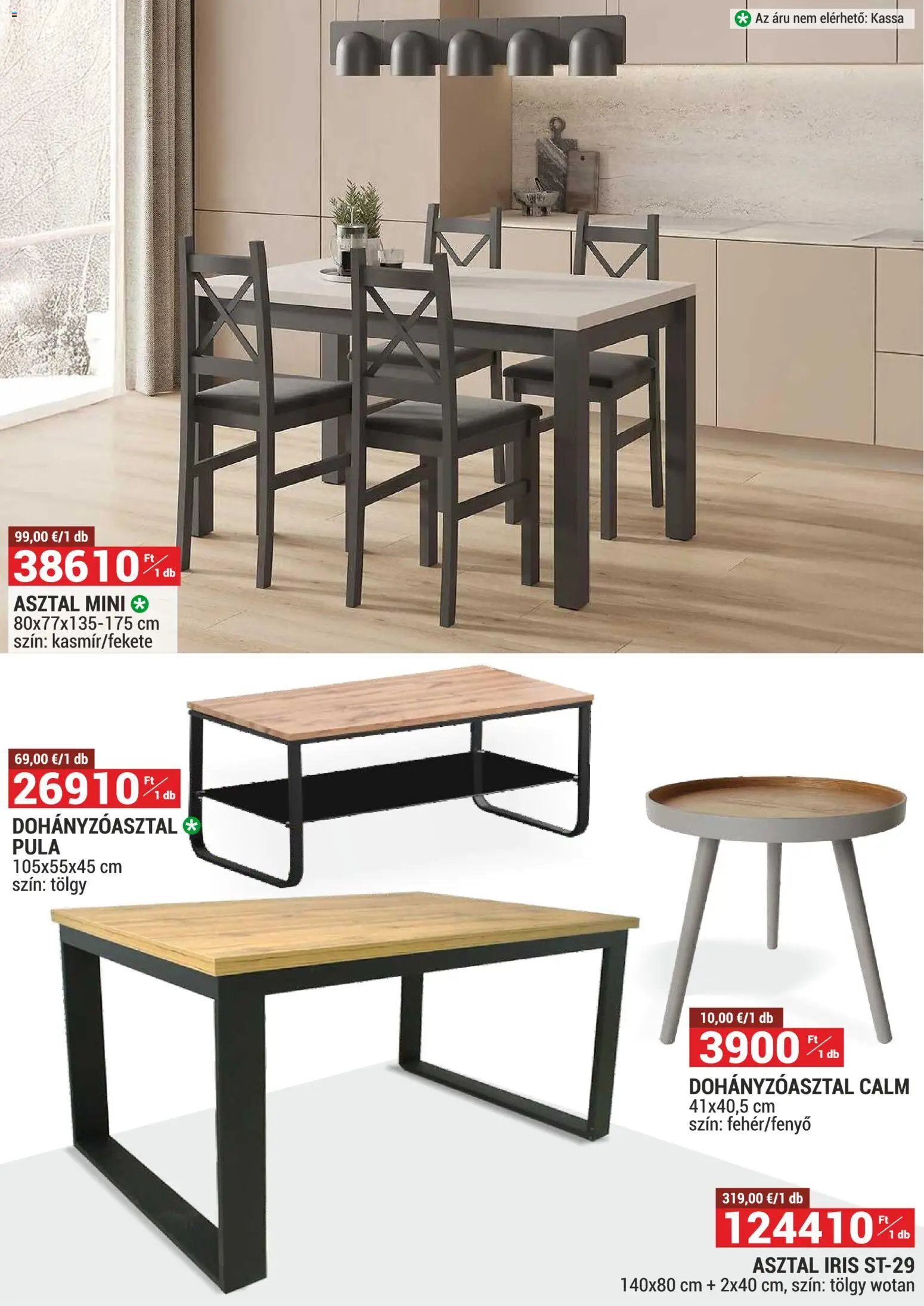 Merkury Market akciós ujság - amely érvényes a következő dátumtól: 01.03.2026 | Oldal: 23 | Termékek: Asztal, Dohányzóasztal