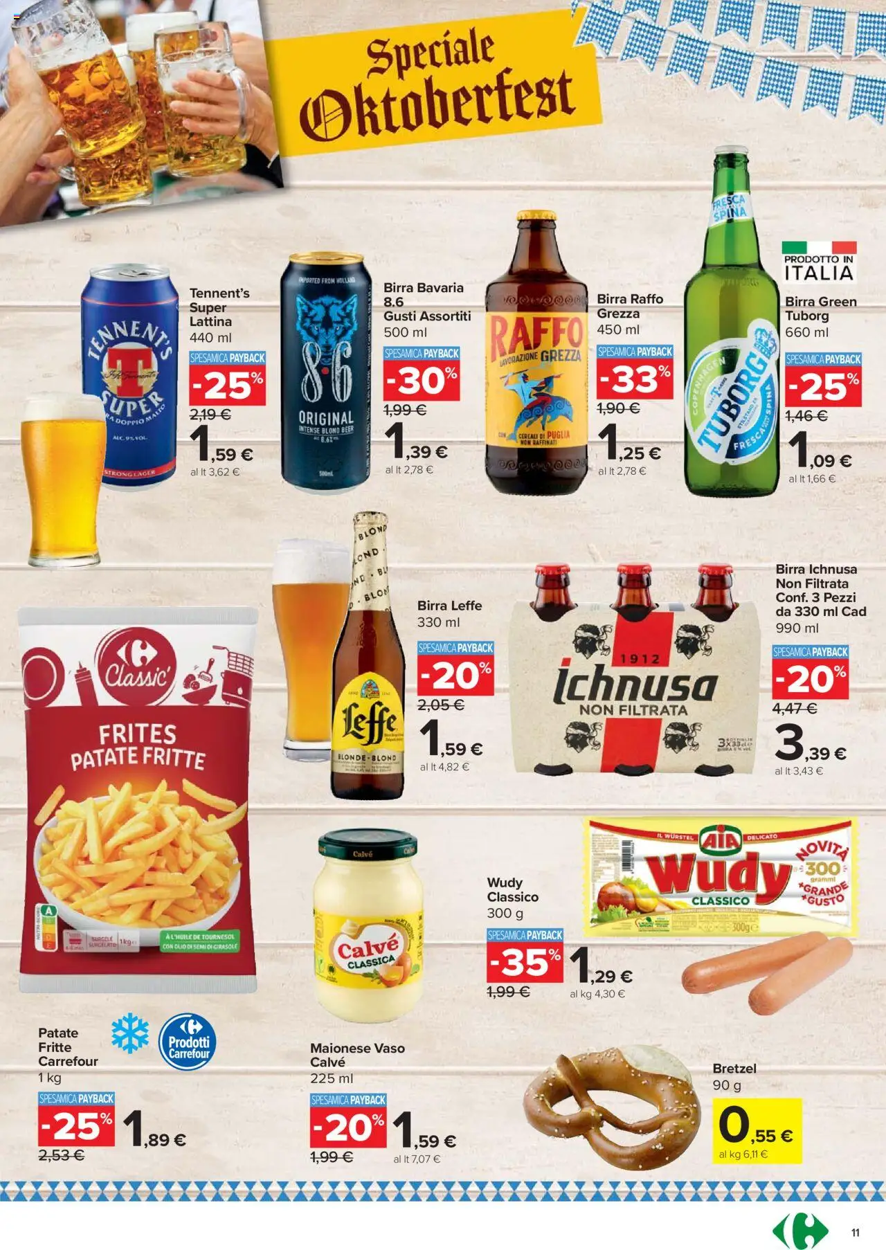 Volantino Carrefour del 18.09.2025 | Pagina: 11 | Prodotti: Cereali, Patate, Wurstel, Vaso