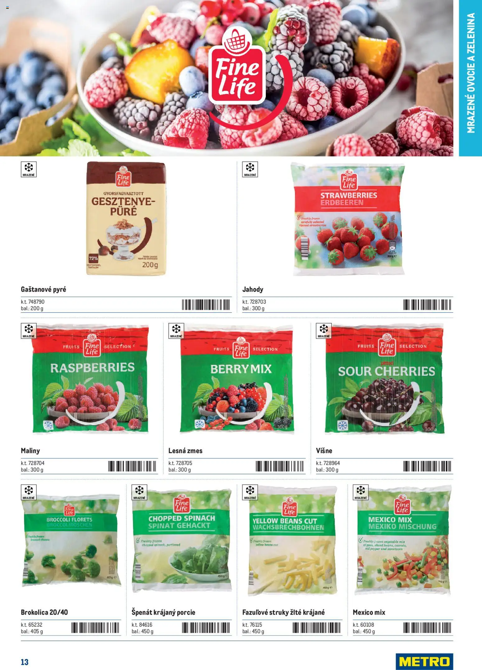Nové Metro akcie – leták je platný od 05.12.2025 | Strana: 13 | Produkty: Jahody, Višne, Maliny, Ovocie