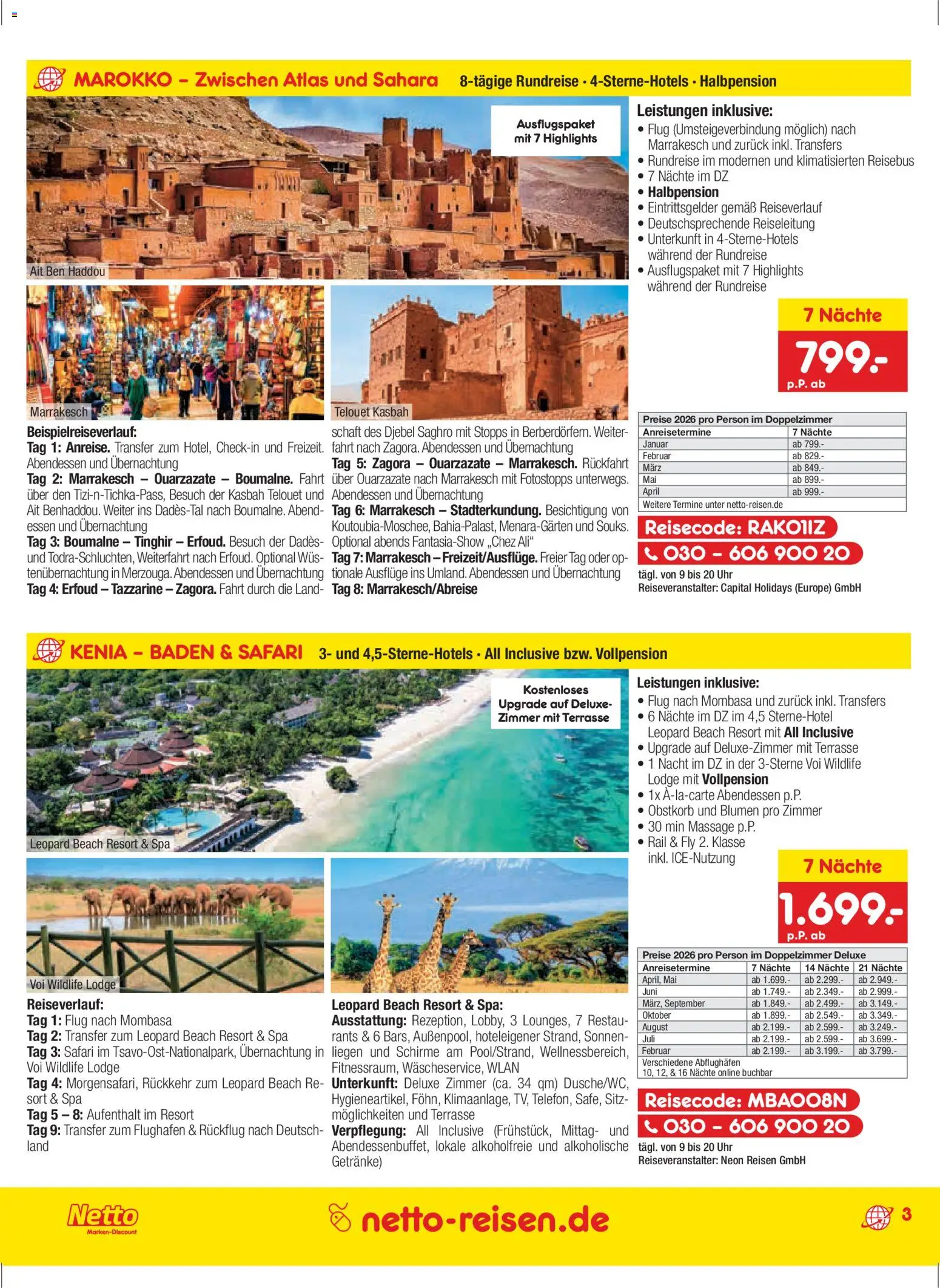 Netto Reisen Prospekt 	 – gültig ab 27.11.2025 | Seite: 3 | Produkte: Blumen, Uhr