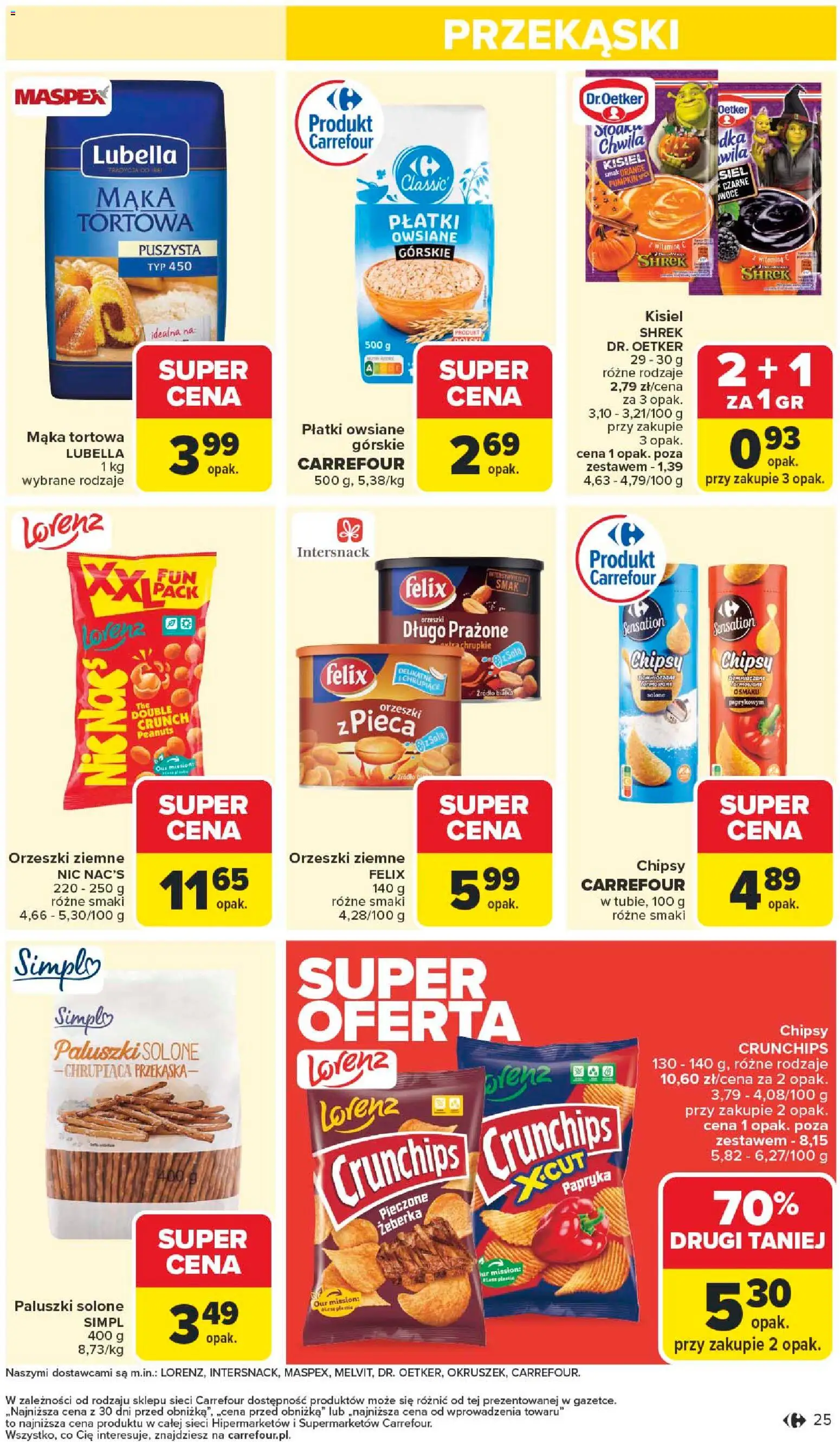 Carrefour Gazetka - Poznań Zmieniliśmy się dla Ciebie od 27.10.2025 | Strona: 27 | Produkty: Płatki owsiane, Papryka, Paluszki, Owoce