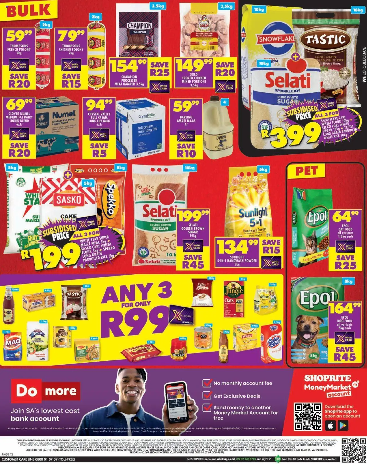 New Shoprite catalogue – valid from 22.09.2025 | Page: 12 | Products: Handwash, Chicken meat, Oats, Rice