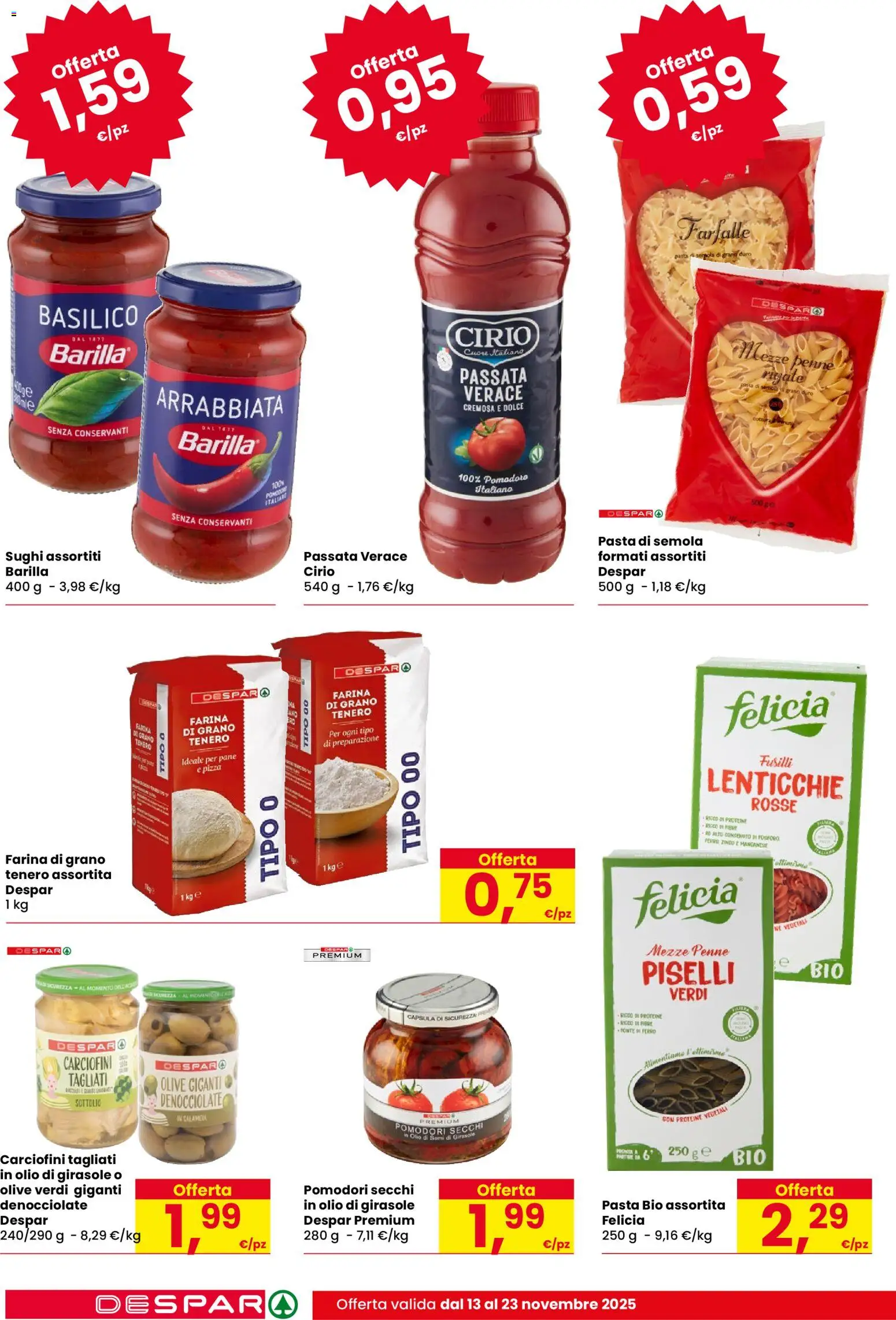 Volantino Despar del 13.11.2025 | Pagina: 16 | Prodotti: Pane, Pasta, Olio di girasole, Pomodori secchi