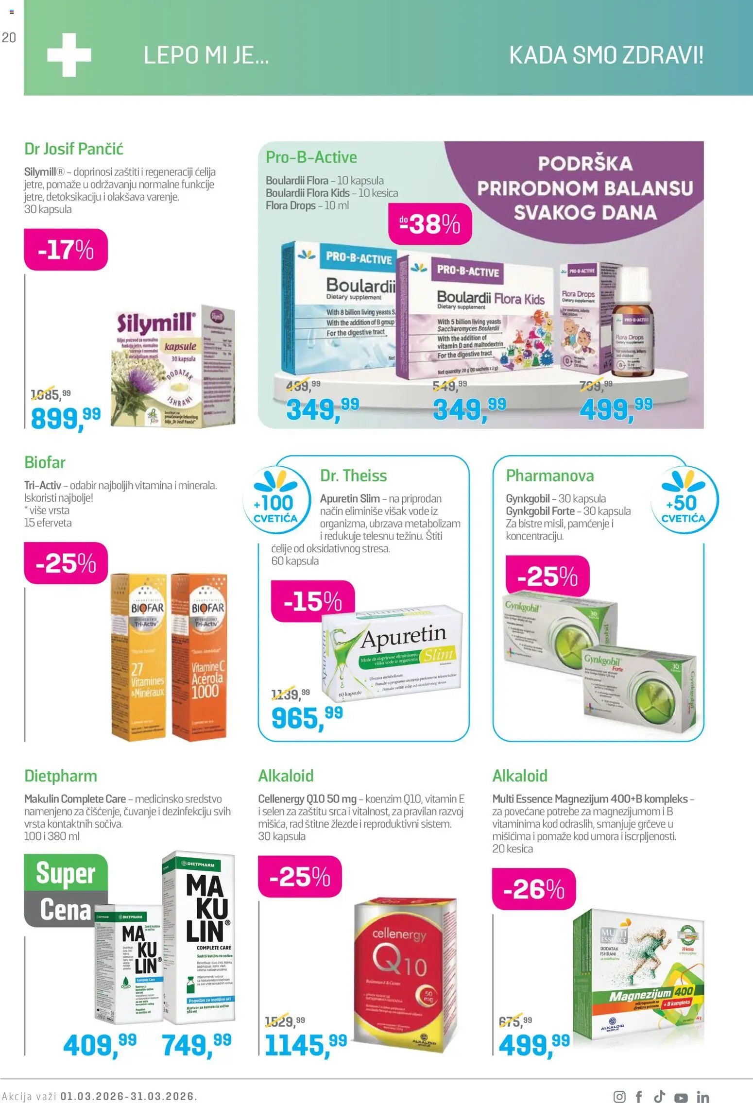 Lilly drogerie katalog - važi od 01.03.2026 | Strana: 20 | Proizvode: Kapsule