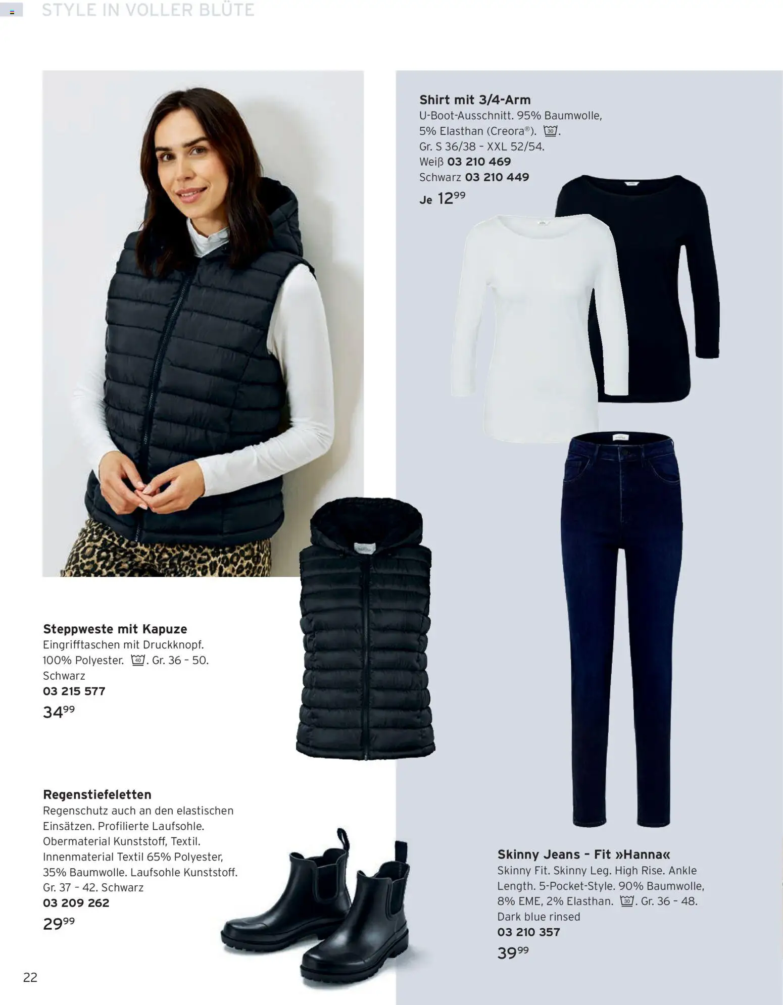 Tchibo Katalog Frühling – gültig ab 24.03.2026 | Seite: 22 | Produkte: Shirt, Steppweste, Jeans