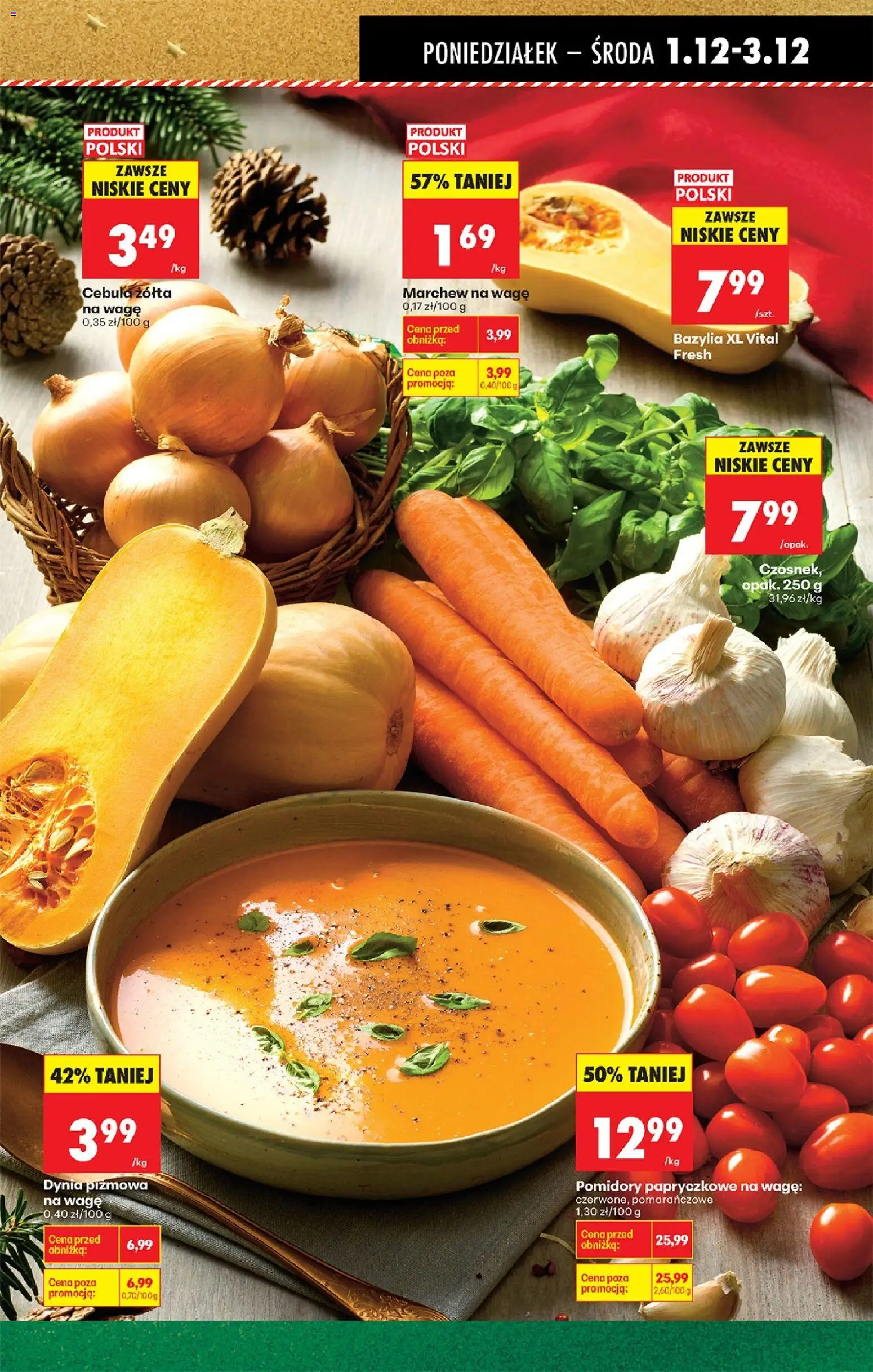 Biedronka gazetka od 01.12.2025 | Strona: 31 | Produkty: Dynia, Bazylia, Pomidory, Pomidory papryczkowe