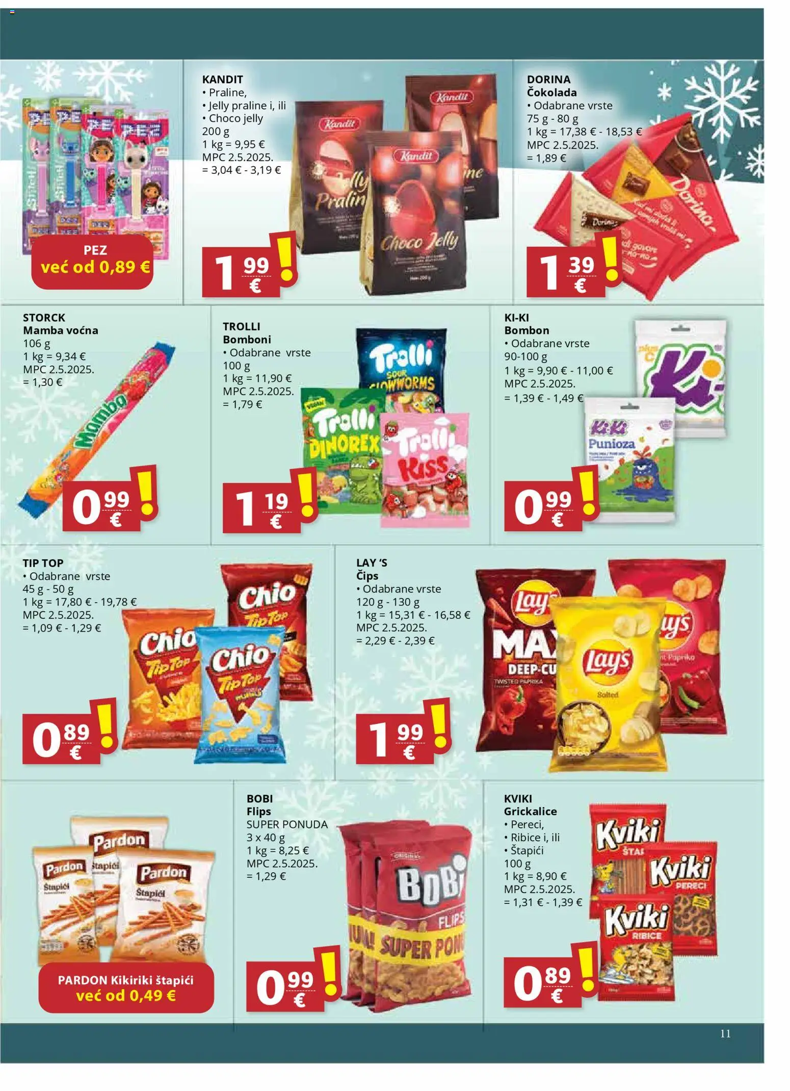 Ultra Gros katalog | vrijedi od 03.12.2025 | Stranica: 11 | Proizvodi: Praline, Paprika, Kikiriki, Štapići