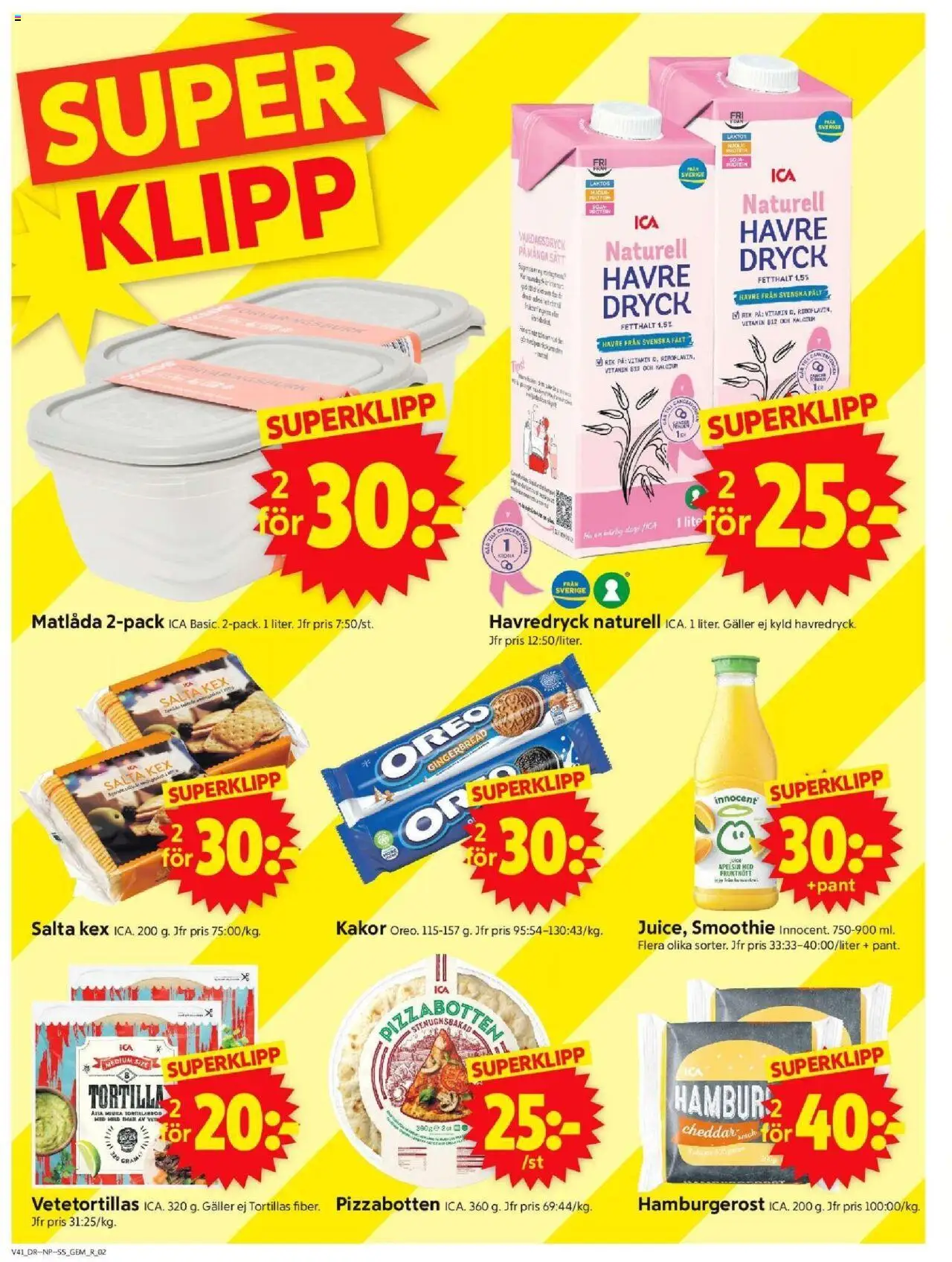 ICA Supermarket reklamblad aktuell från 06.10.2025 | Sida: 2 | Produkter: Tortilla, Cheddar, Oreo, Apelsin