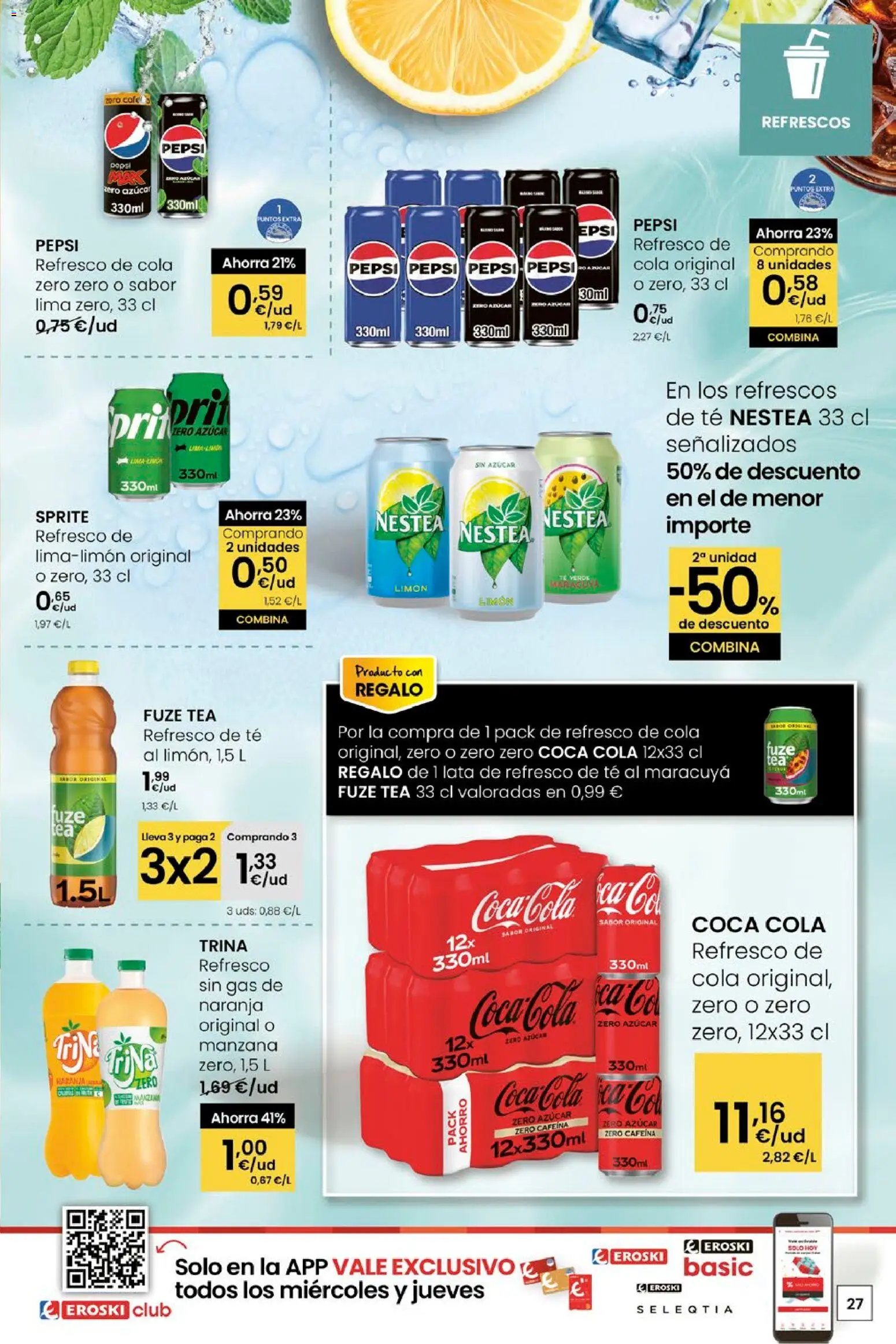 Eroski - Quién bien te quiere te hará ahorrar │ válido desde el 15.01.2026 | Página: 27 | Productos: Lima, Manzana, Té, Πρίζες