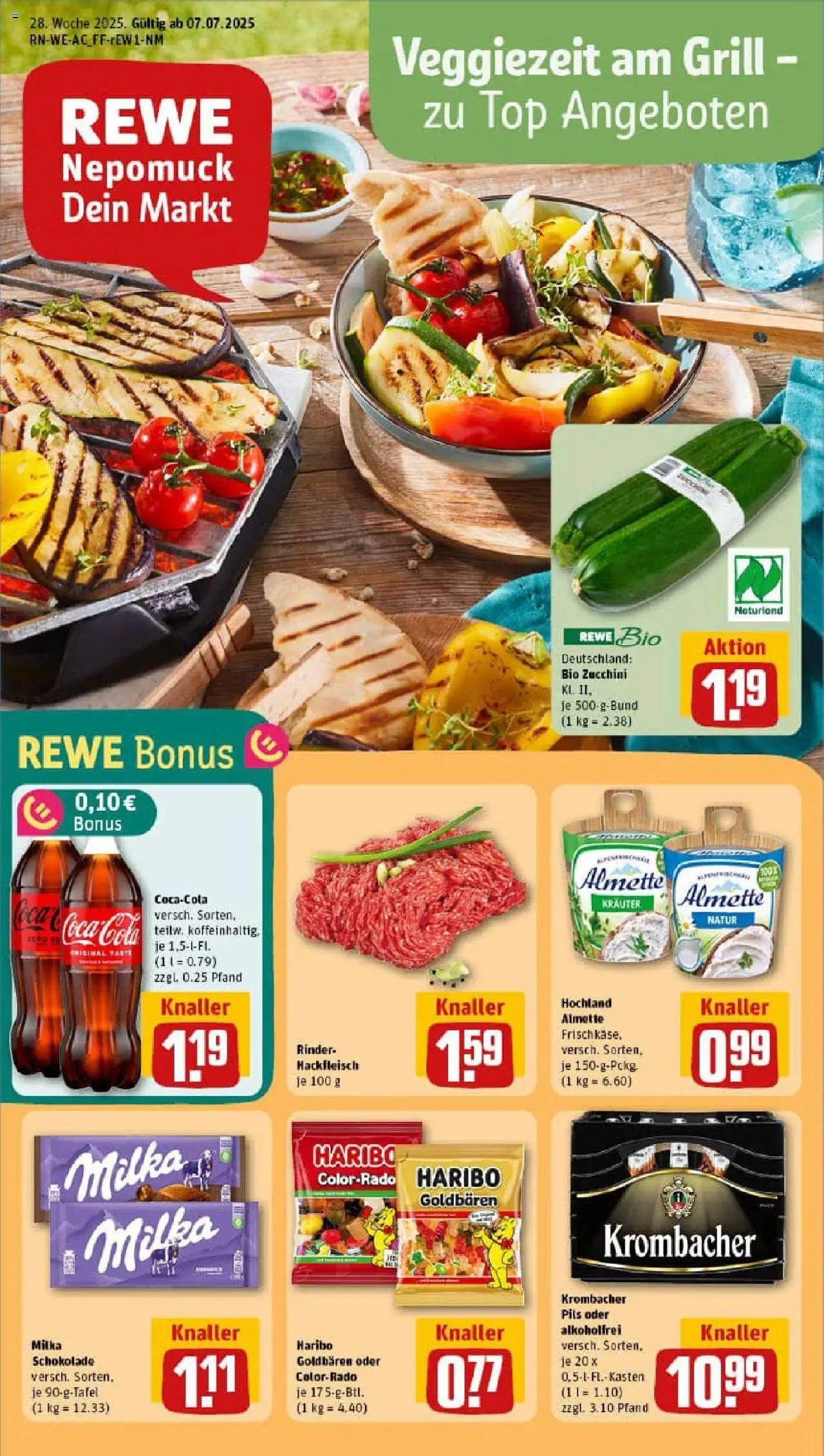 Rewe prospekt Aachen / Walheim	 - gültig ab dem 06.07.2025 | Seite: 1 | Produkte: Coca cola, Haribo, Schokolade, Milka schokolade
