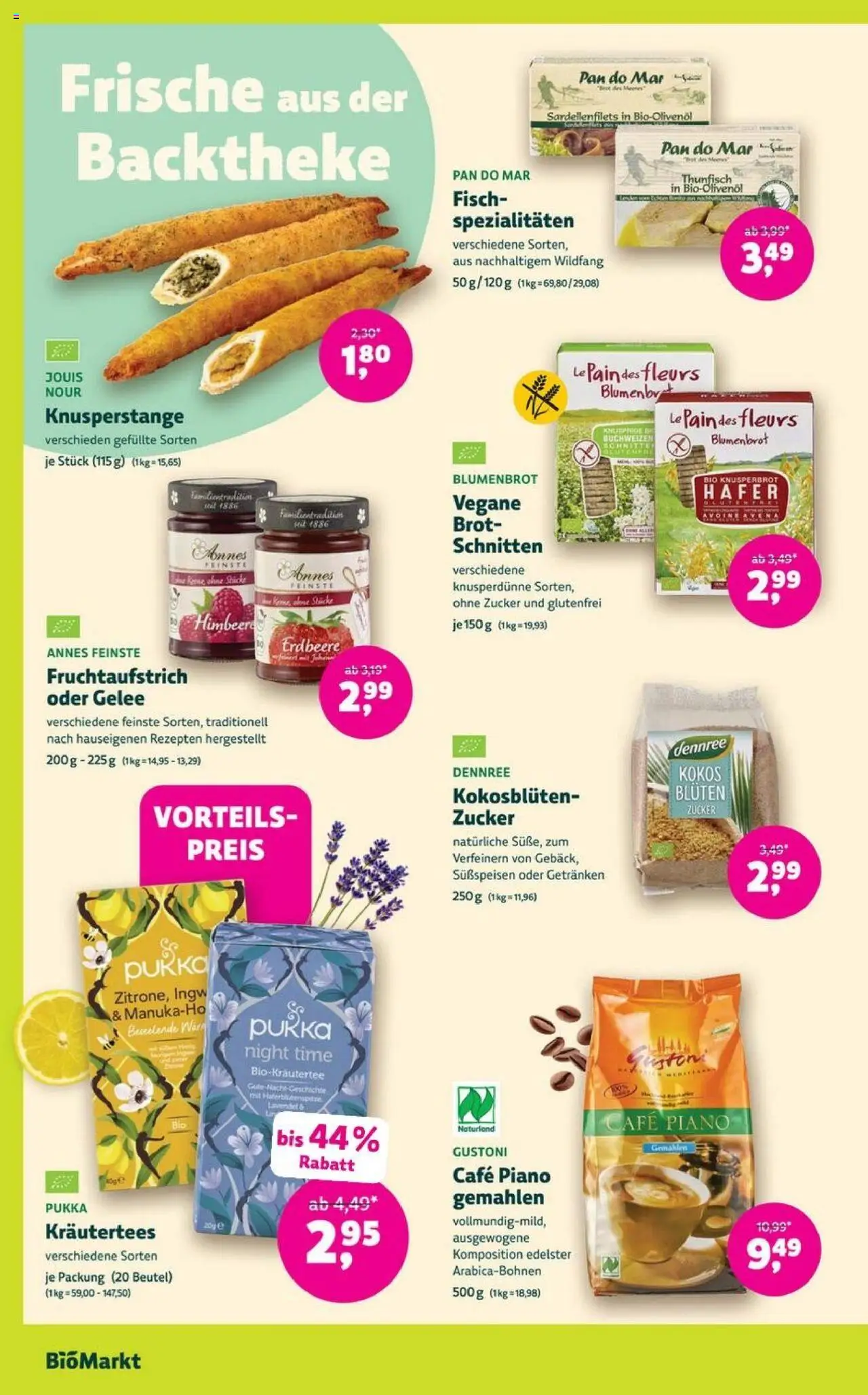 Denns BioMarkt Angebote - gültig ab dem 13.08.2025 | Seite: 8 | Produkte: Thunfisch, Zucker, Himbeere, Brot