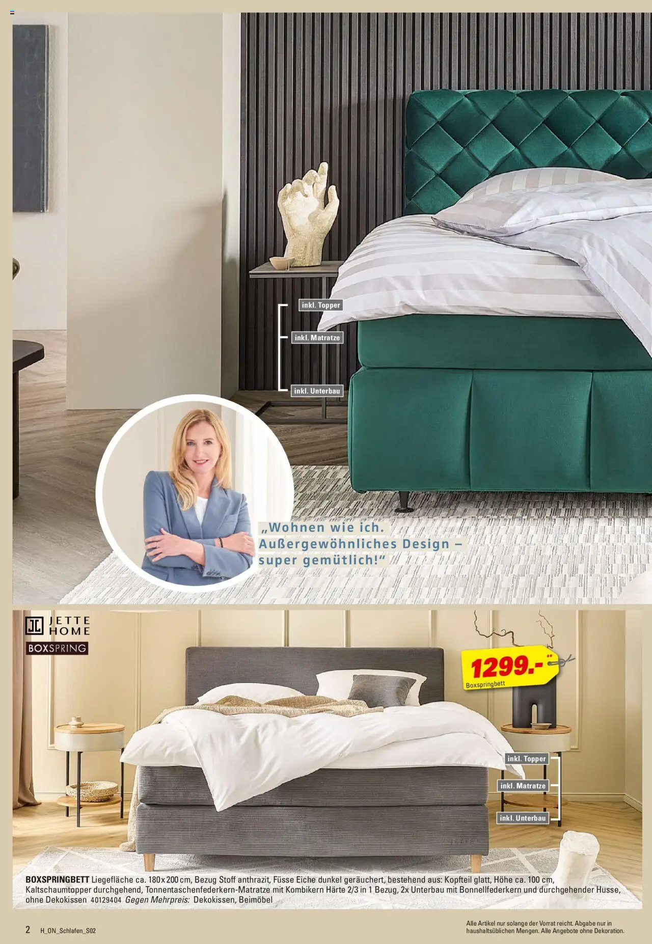 Höffner - Wohnen Spezial - gültig ab dem 13.08.2025 | Seite: 2 | Produkte: Matratze, Boxspringbett, Topper