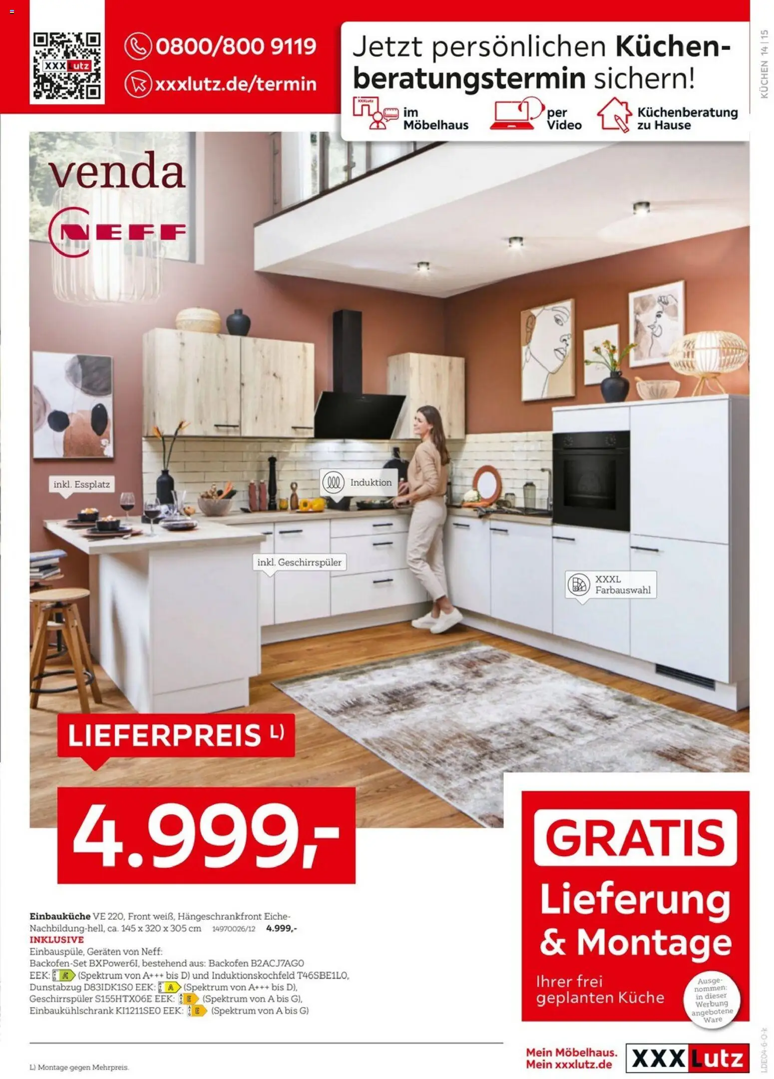 XXXLutz Nr. 1 bei Küchen – gültig ab 11.04.2026 | Seite: 15 | Produkte: Neff, Geschirrspüler, Backofen, Video
