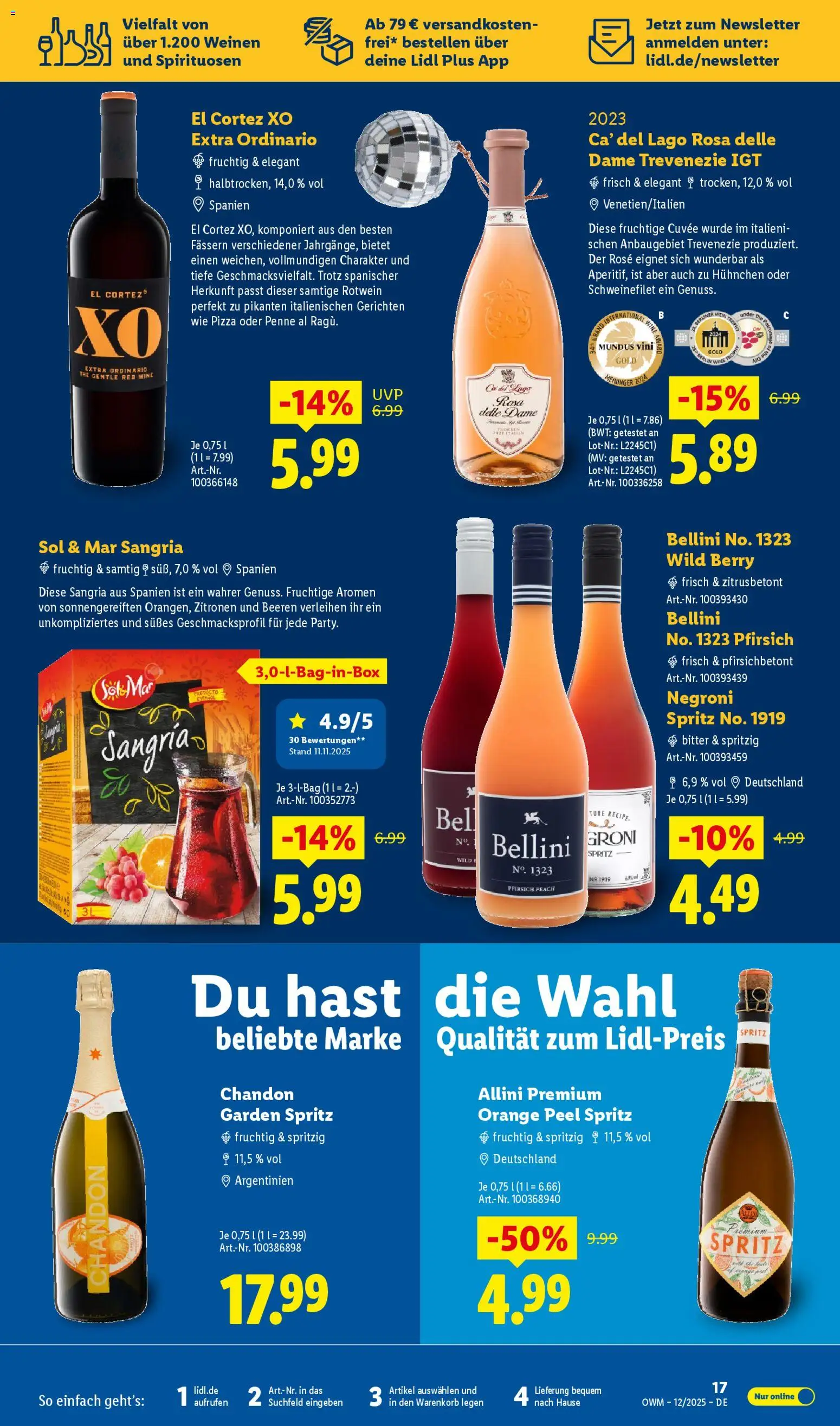 Lidl - Prospekt – gültig ab 01.12.2025 | Seite: 17 | Produkte: Coral, Rotwein, Pizza, Zitronen