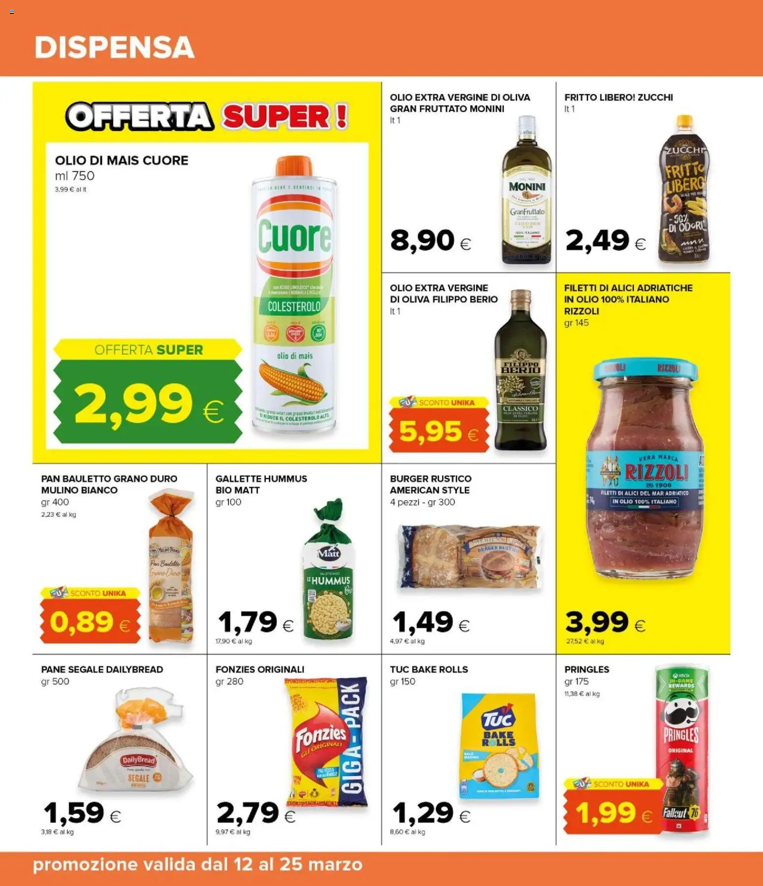 Volantino Oasi del 12.03.2026 | Pagina: 22 | Prodotti: Pane, Hummus, Gallette, Alici