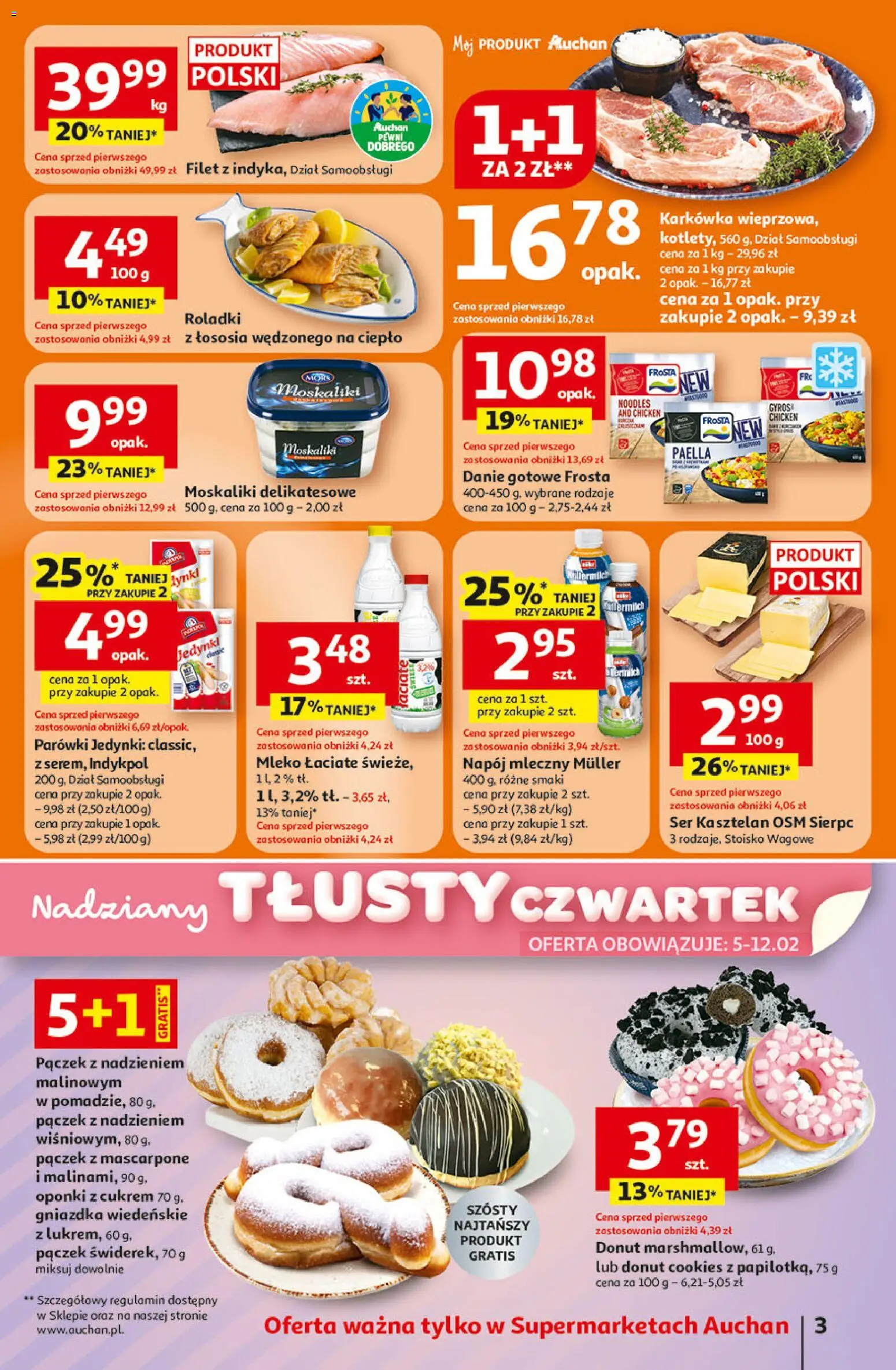 Auchan Gazetka - 30 Lat Franczyza od 05.02.2026 | Strona: 3 | Produkty: Parówki, Mascarpone, Mleko, Ser