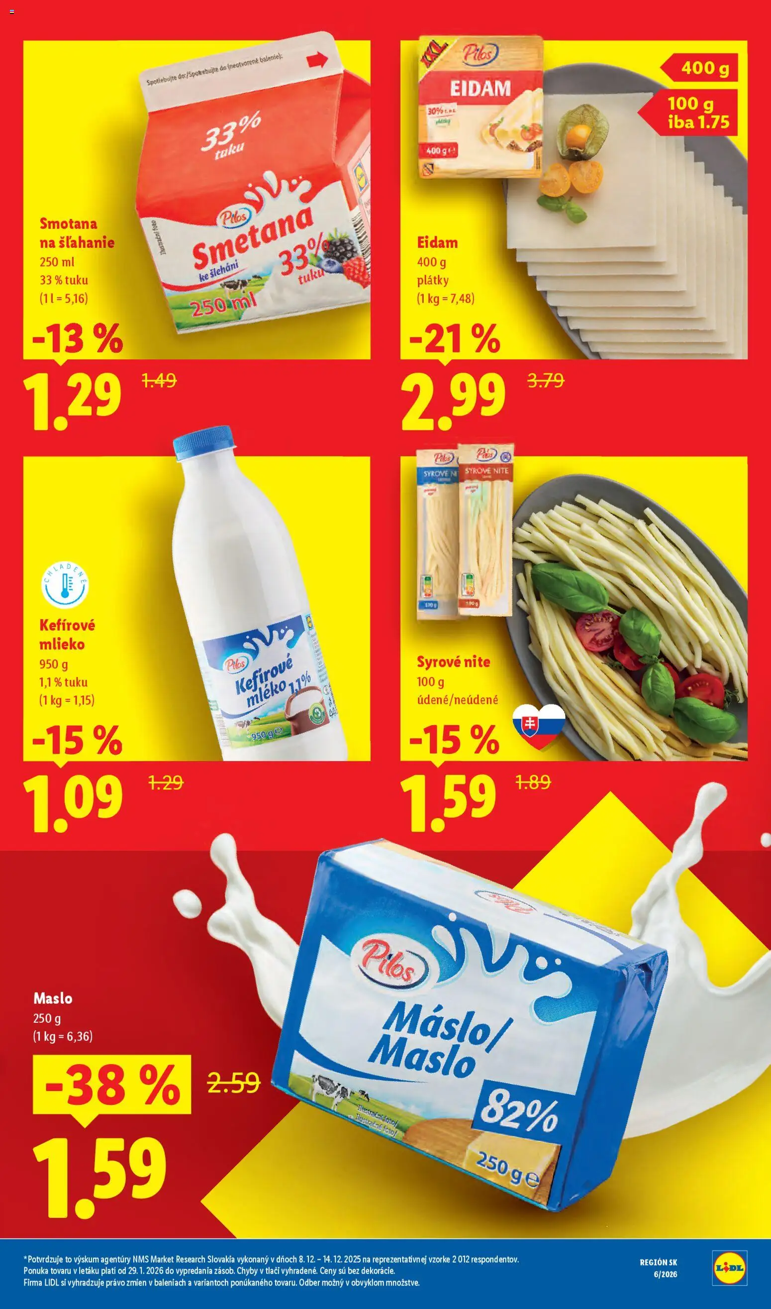 Nové Lidl akcie – leták je platný od 02.02.2026 | Strana: 3 | Produkty: Maslo, Mlieko, Smotana, Eidam