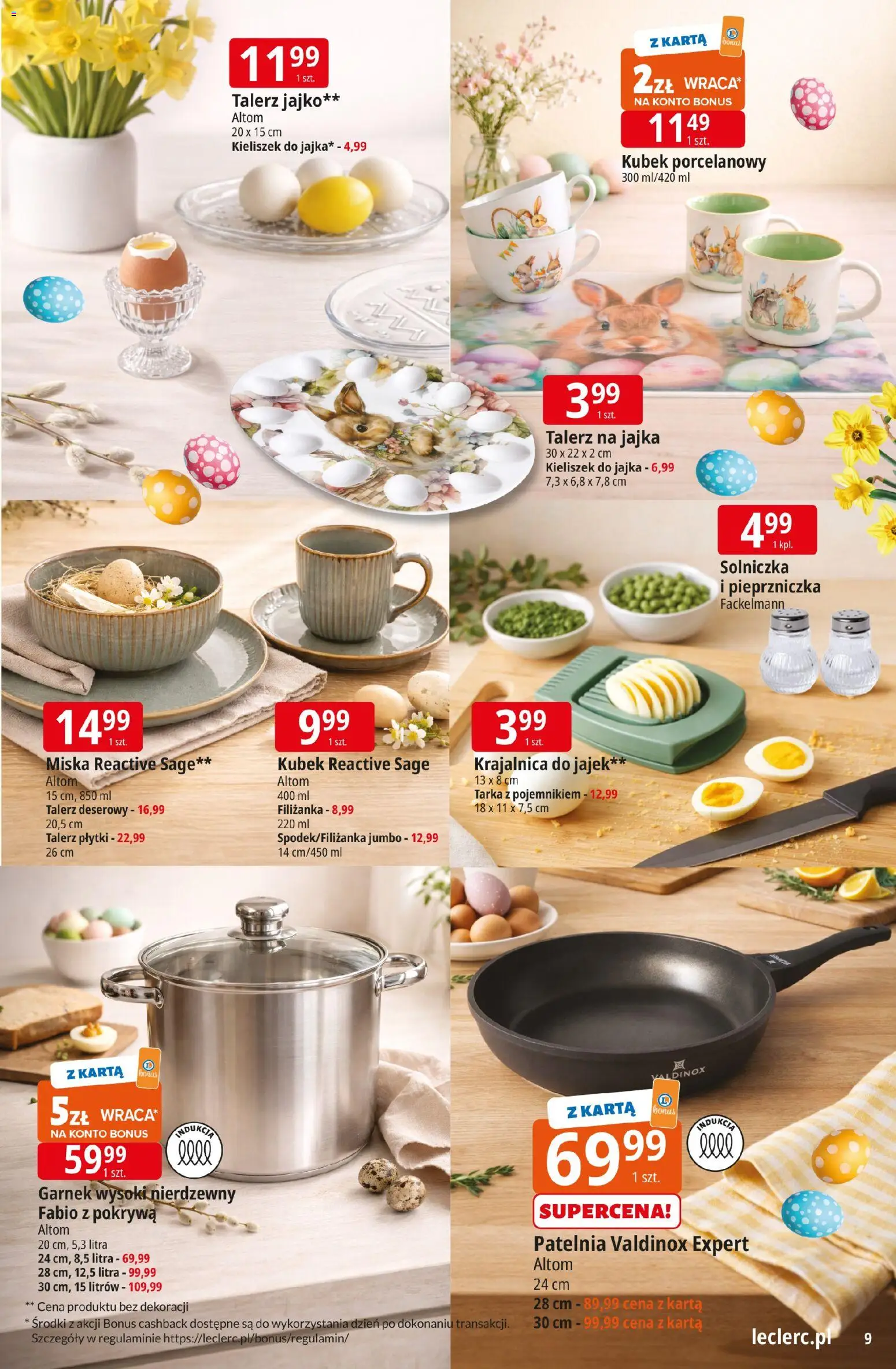 E.Leclerc gazetka - Kłodzko od 17.03.2026 | Strona: 9 | Produkty: Krajalnica, Garnek, Jajka, Patelnia