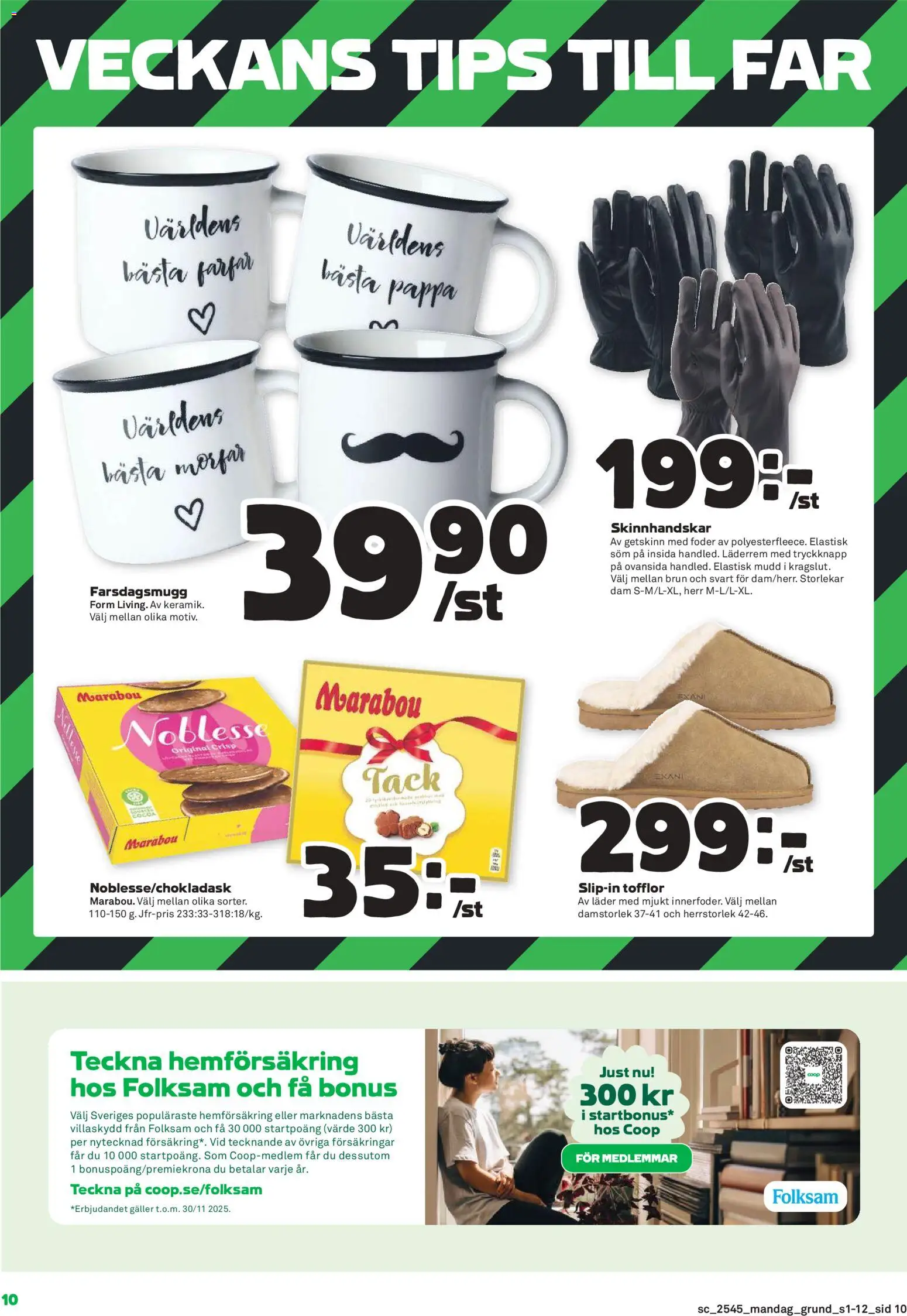 Stora Coop reklamblad aktuell från 03.11.2025 | Sida: 10 | Produkter: Galler, Tofflor