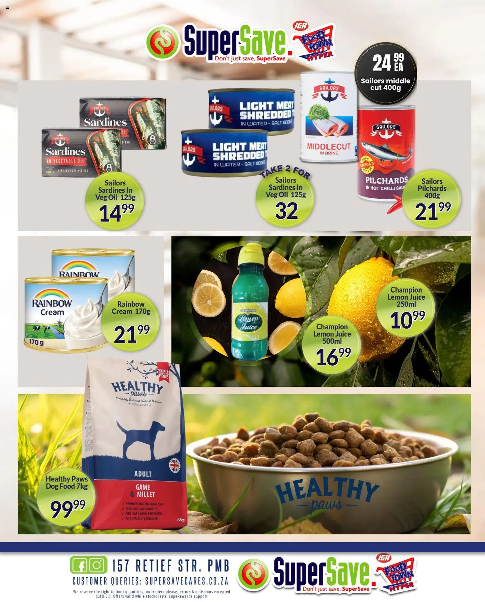 New Super Save catalogue – valid from 24.03.2026 | Page: 38 | Products: Pilchards, Juice, Salt, Lemon