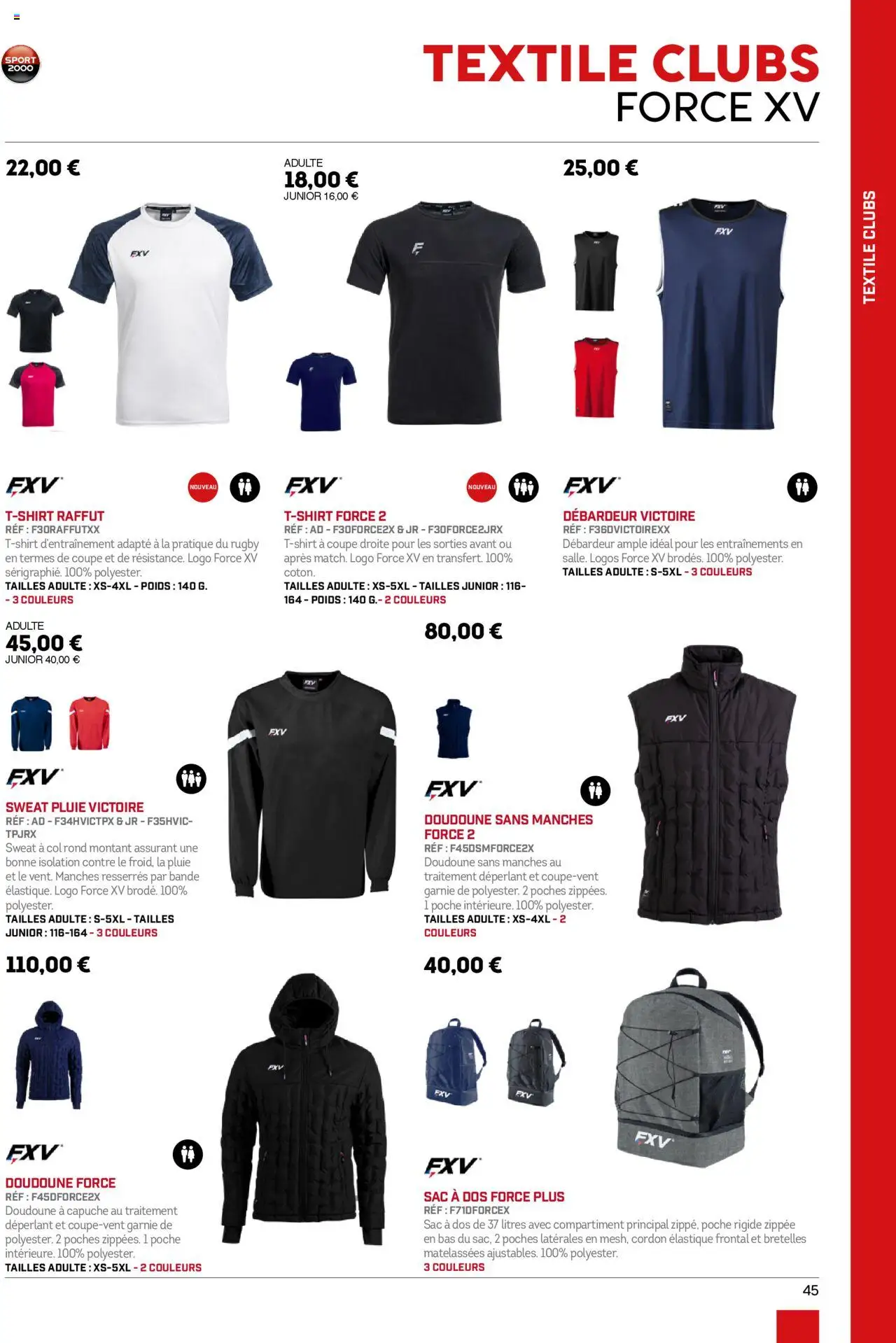 {H1} | Page: 45 | Produits: Sac, Poids, Coton, Sac à dos