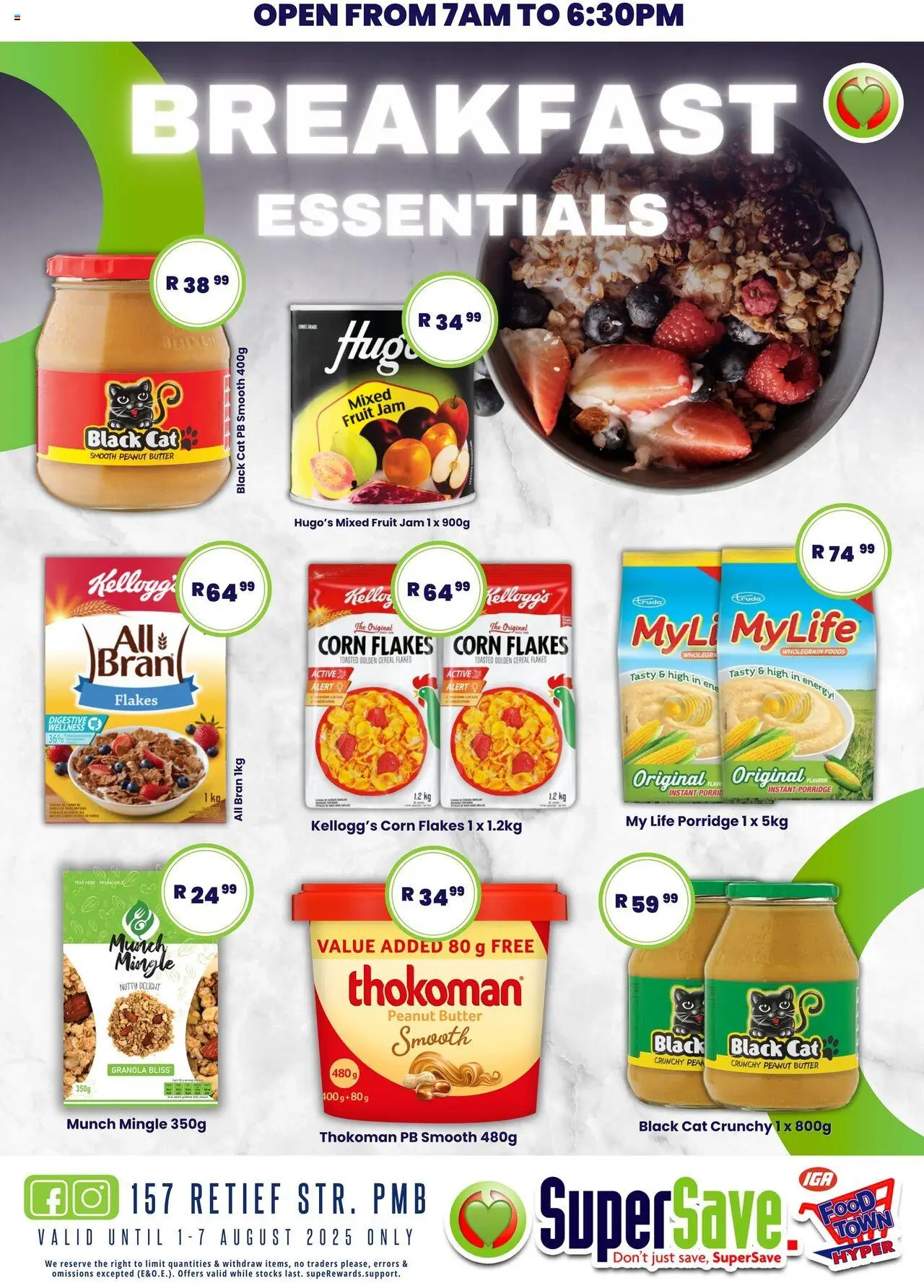 Super Save Specials │ valid from 01.08.2025 | Page: 55 | Products: Jam, Flakes, Peanut butter, Fruit