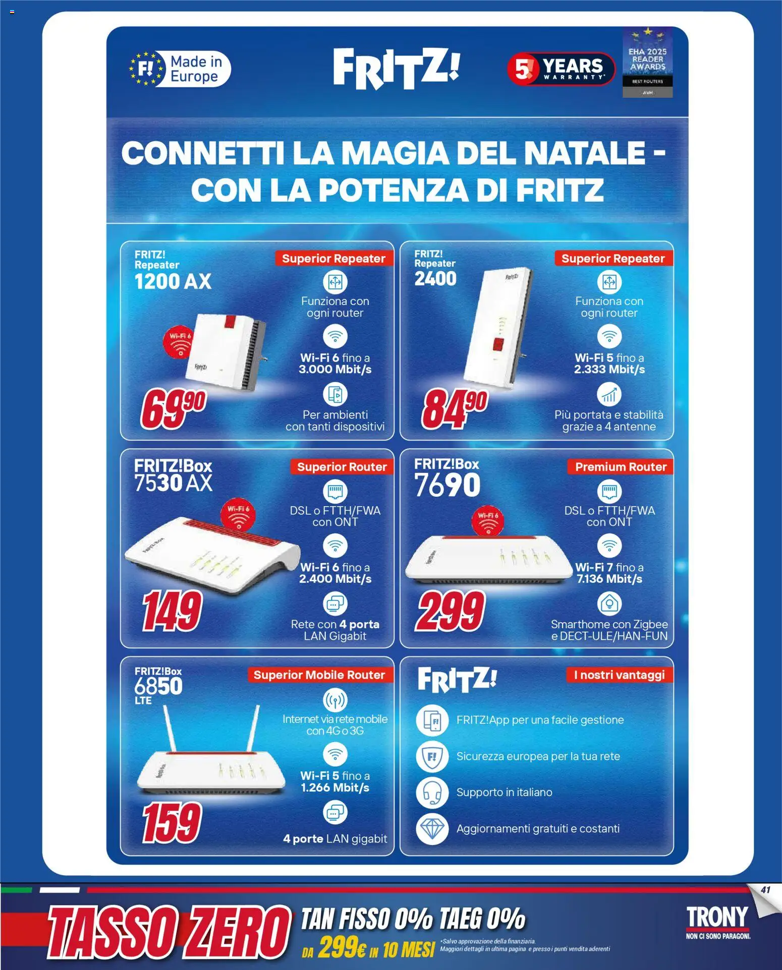 Volantino Trony del 04.12.2025 | Pagina: 41 | Prodotti: Router, Mobile