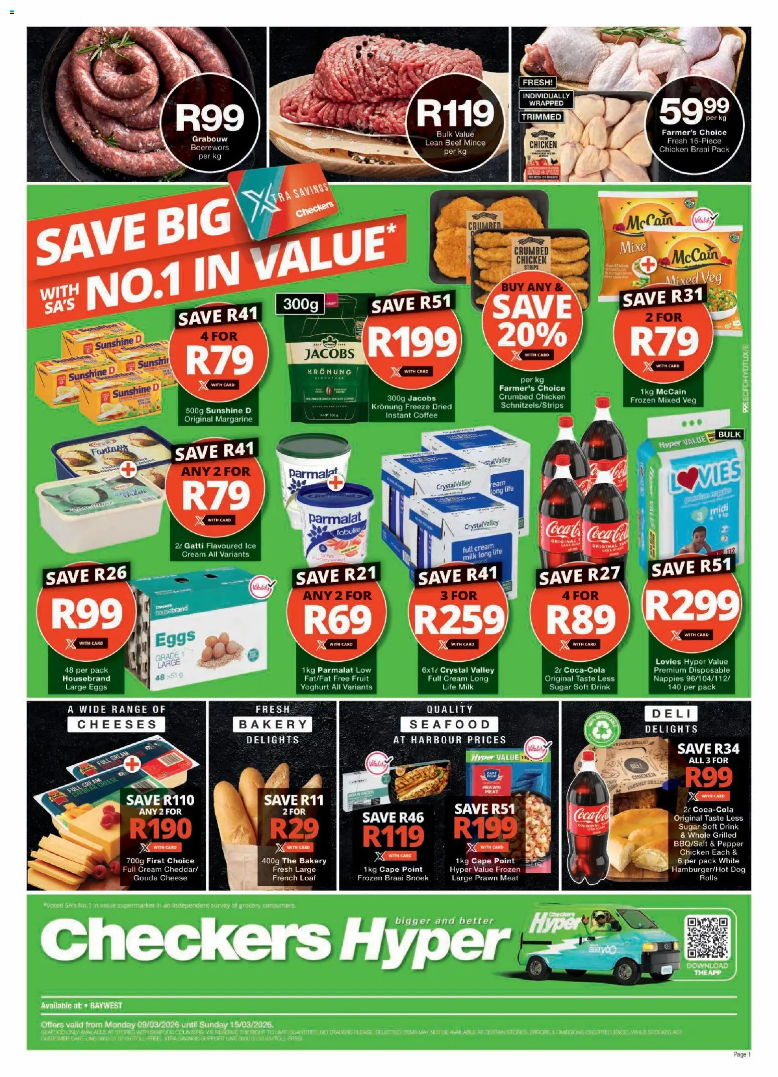 New Checkers catalogue – valid from 09.03.2026 | Page: 1 | Products: Margarine, Fruit, Sugar, Estuche organizador de viaje