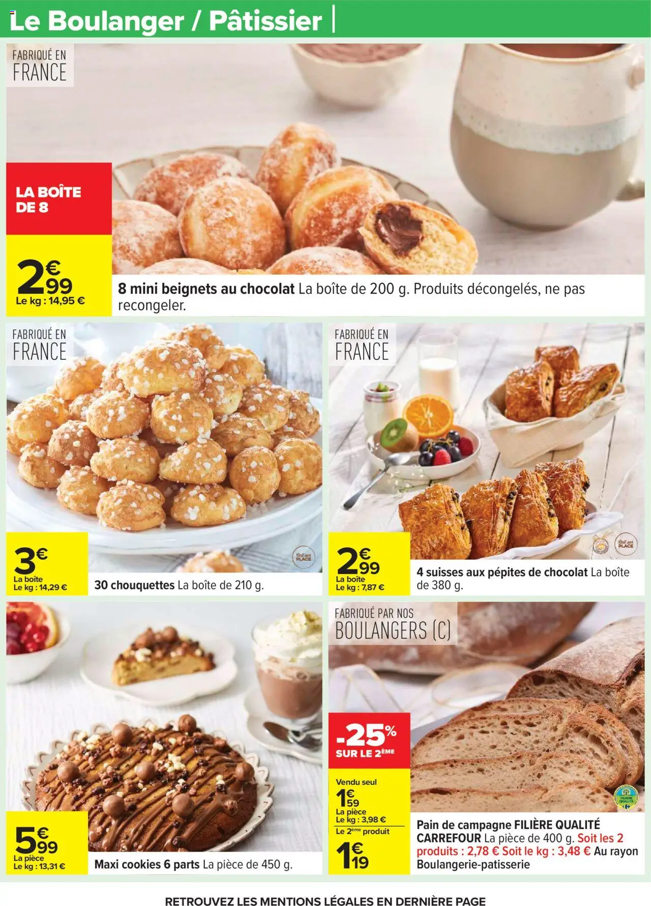  | Page: 32 | Produits: Pépites de chocolat, Cookies, Pain, Chocolat