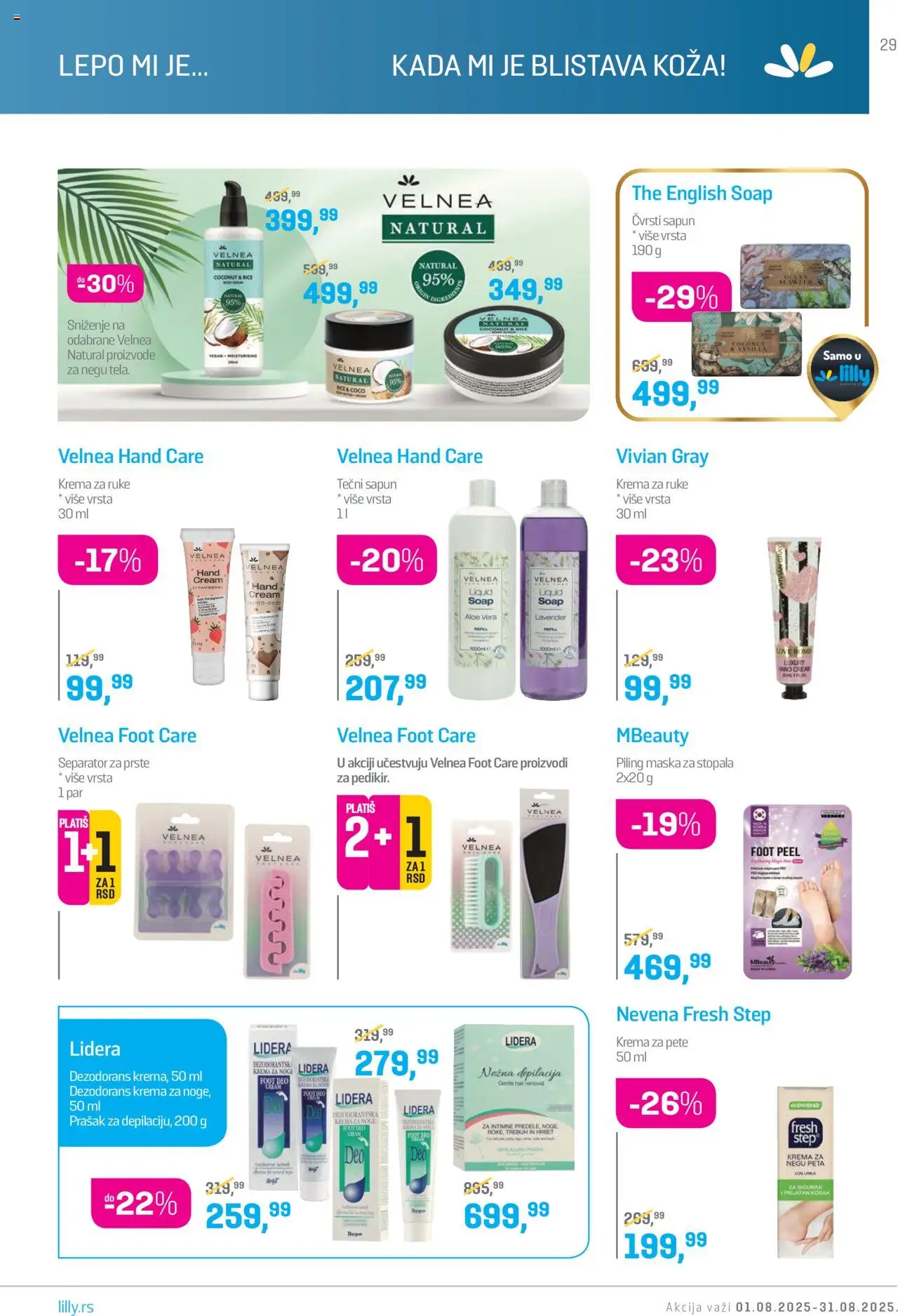 Lilly drogerie katalog - važi od 01.08.2025 | Strana: 29 | Proizvode: Tečni sapun, Krema, Maska, Sapun