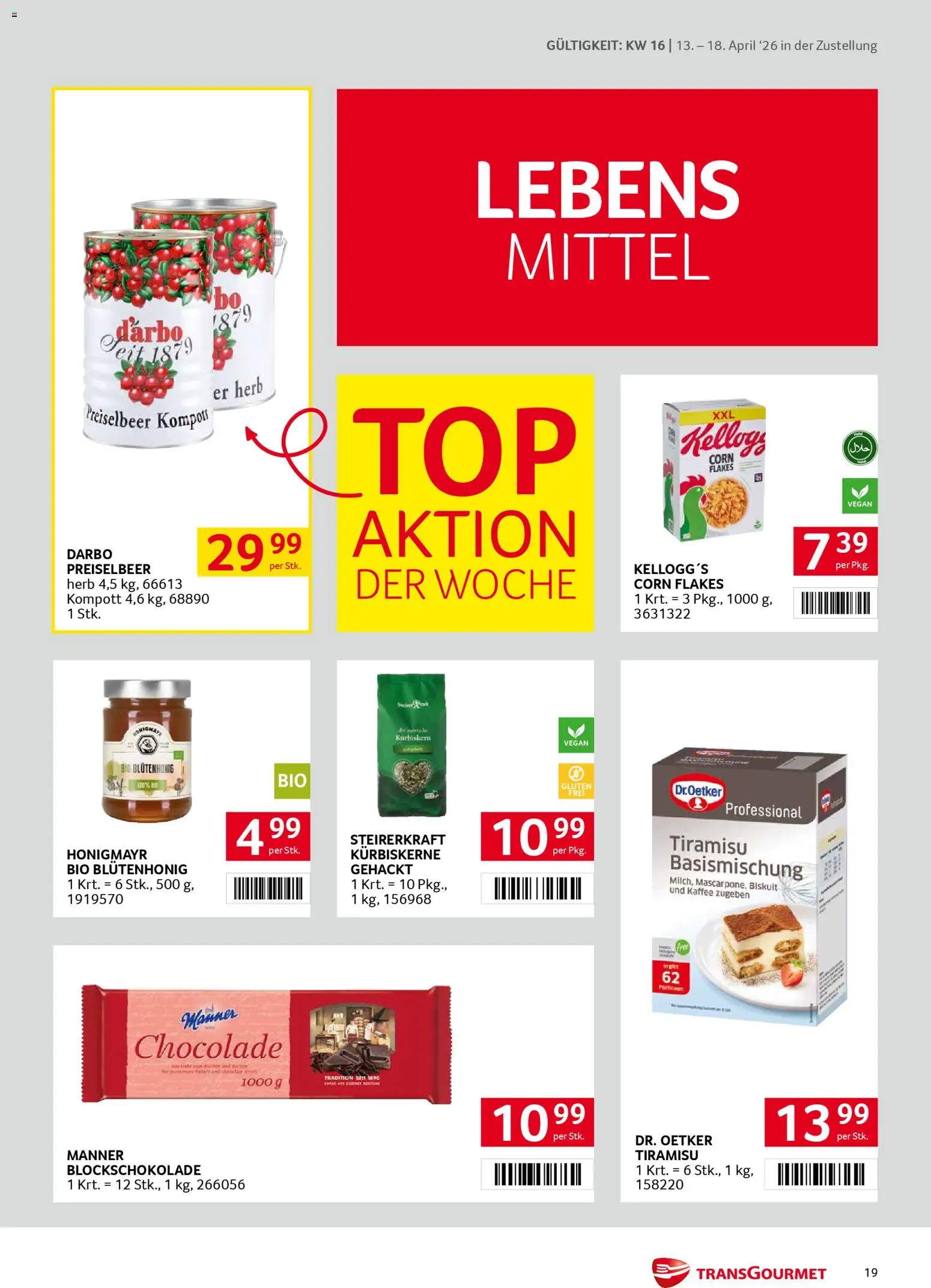 Transgourmet Zustellaktion gültig ab 13.04.2026 | Seite: 19 | Produkte: Kaffee