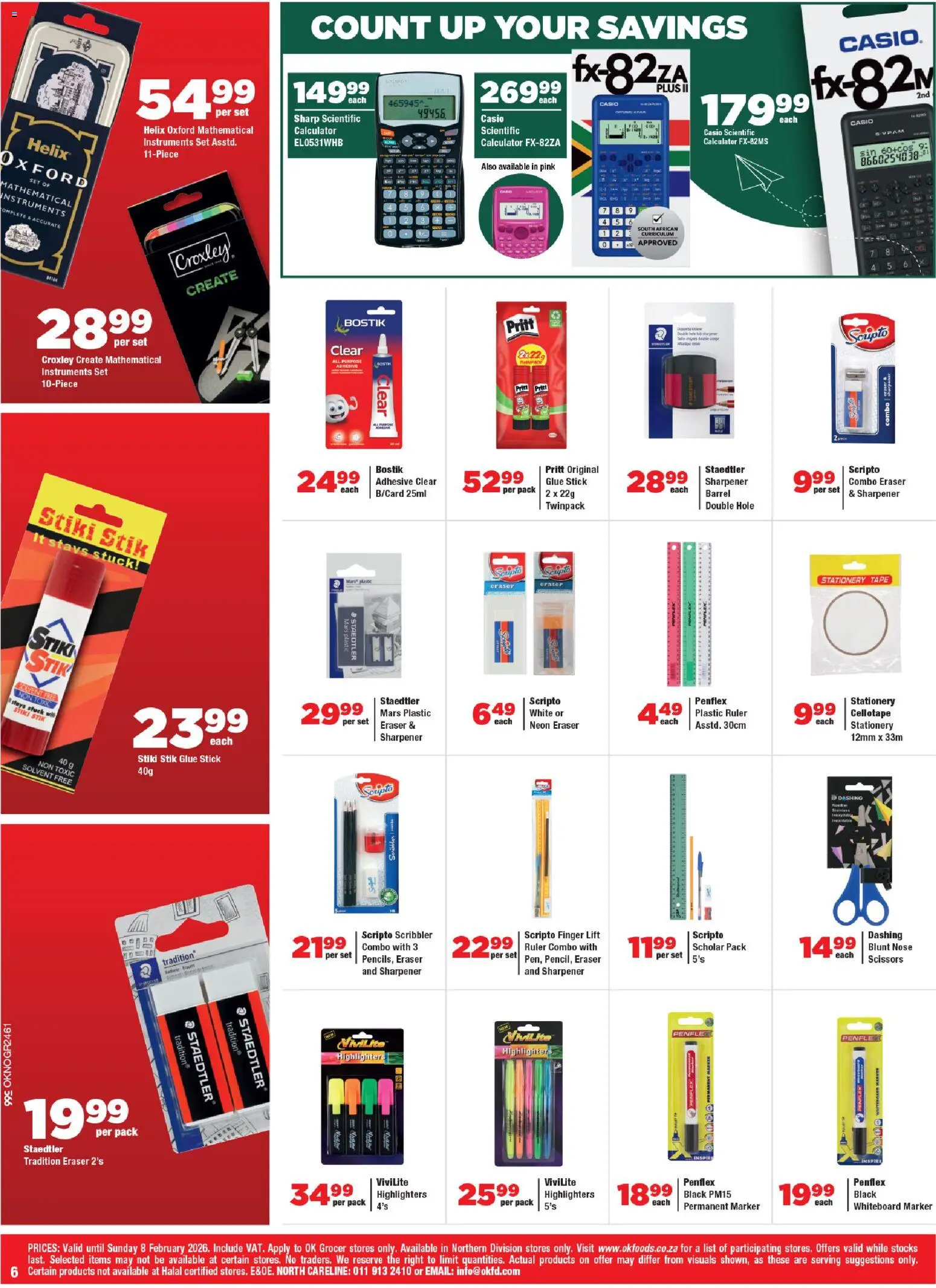 New OK Foods catalogue – valid from 21.01.2026 | Page: 6 | Products: Calculator, Adhesive, Tape