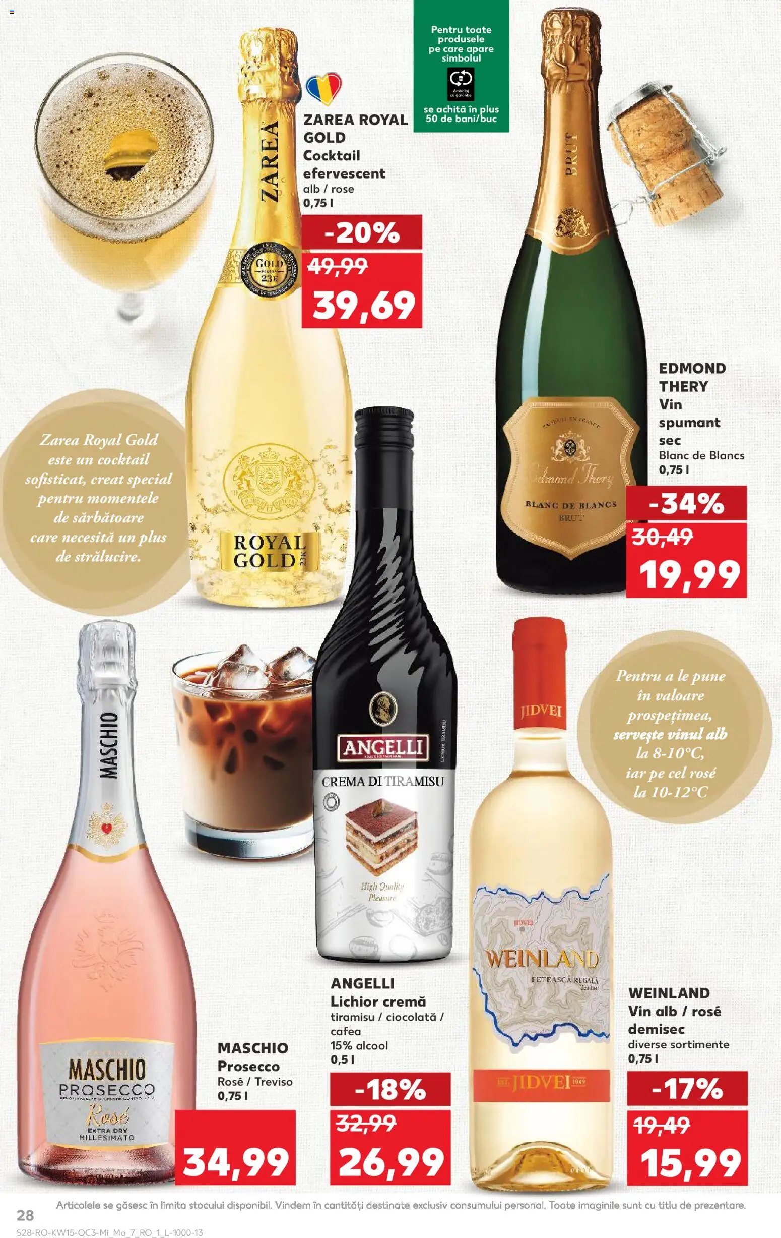 Noul catalog Kaufland – valabil de la 08.04.2026 | Pagină: 28 | Produse: Prosecco, Cremă, Cafea, Vin