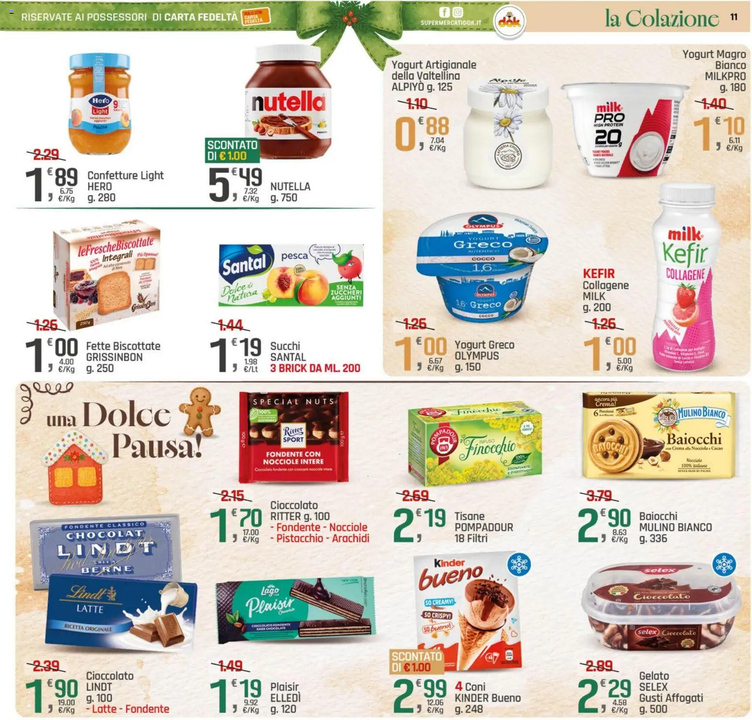Volantino DOK del 04.12.2025 | Pagina: 11 | Prodotti: Crema, Yogurt, Latte, Nutella