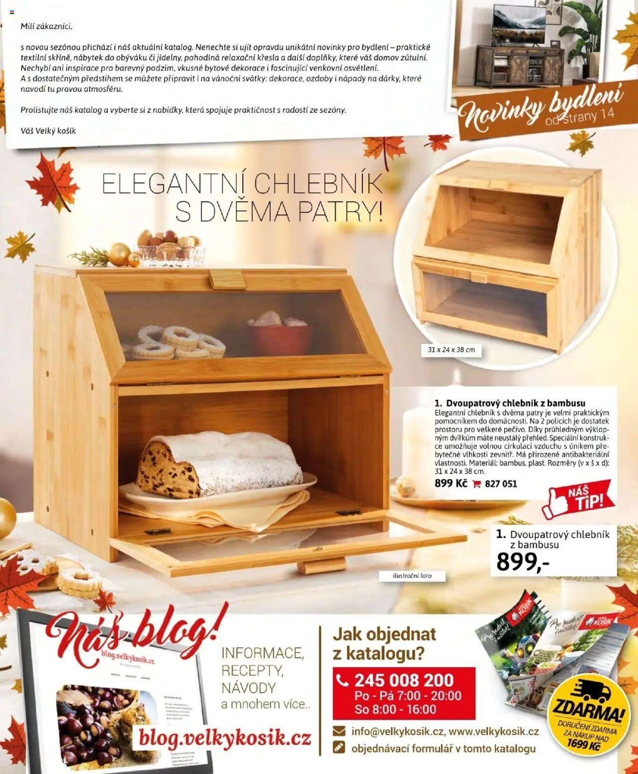 Velký Košík katalog září od 01.09.2025 | Strana: 2 | Produkty: Křesla, Košík, Chlebník, Dekorace