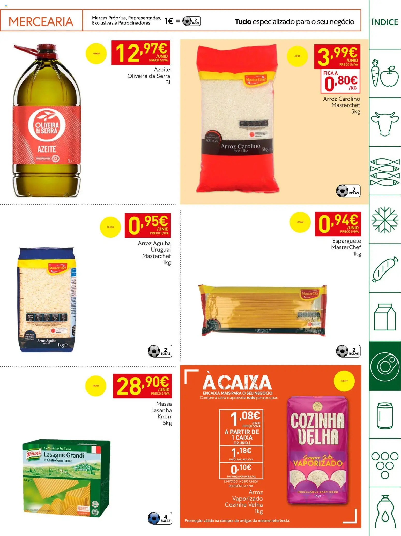 Recheio Horeca │ válido de 28.04.2026 | Página: 19 | Produtos: Esparguete, Knorr, Arroz, Massa