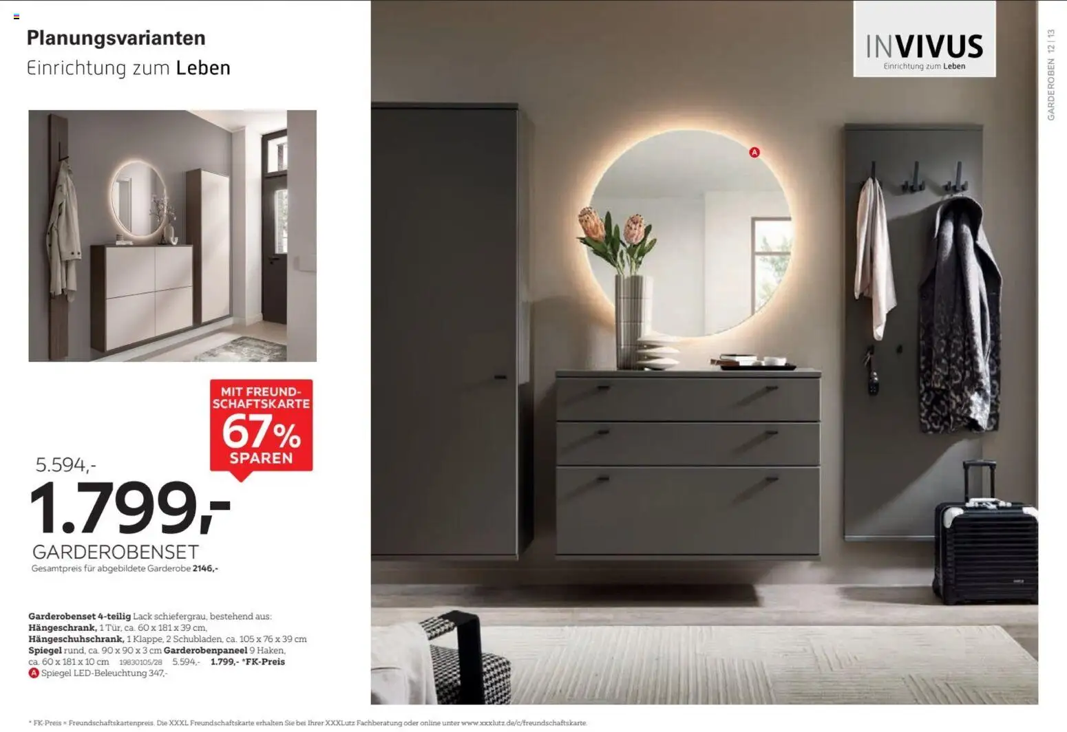 XXXL Lutz - Invivus Spezial – gültig ab 04.01.2026 | Seite: 12 | Produkte: Spiegel, Garderobenset