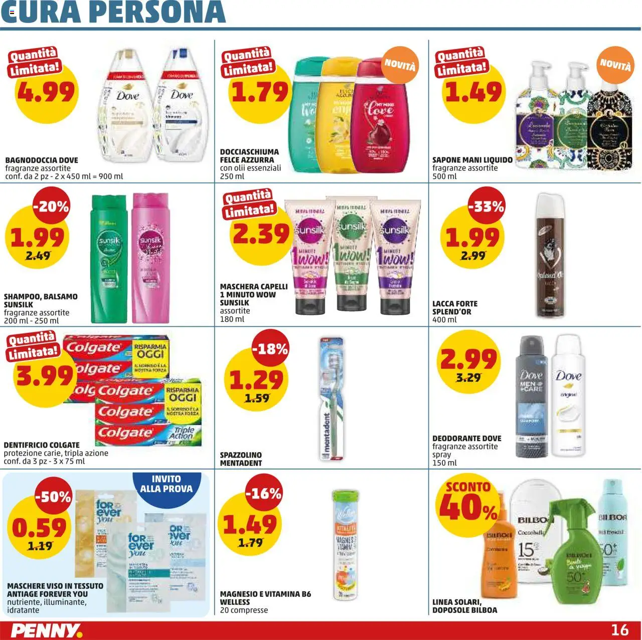 Volantino PENNY del 14.08.2025 | Pagina: 16 | Prodotti: Balsamo, Sapone, Dentifricio, Spazzolino