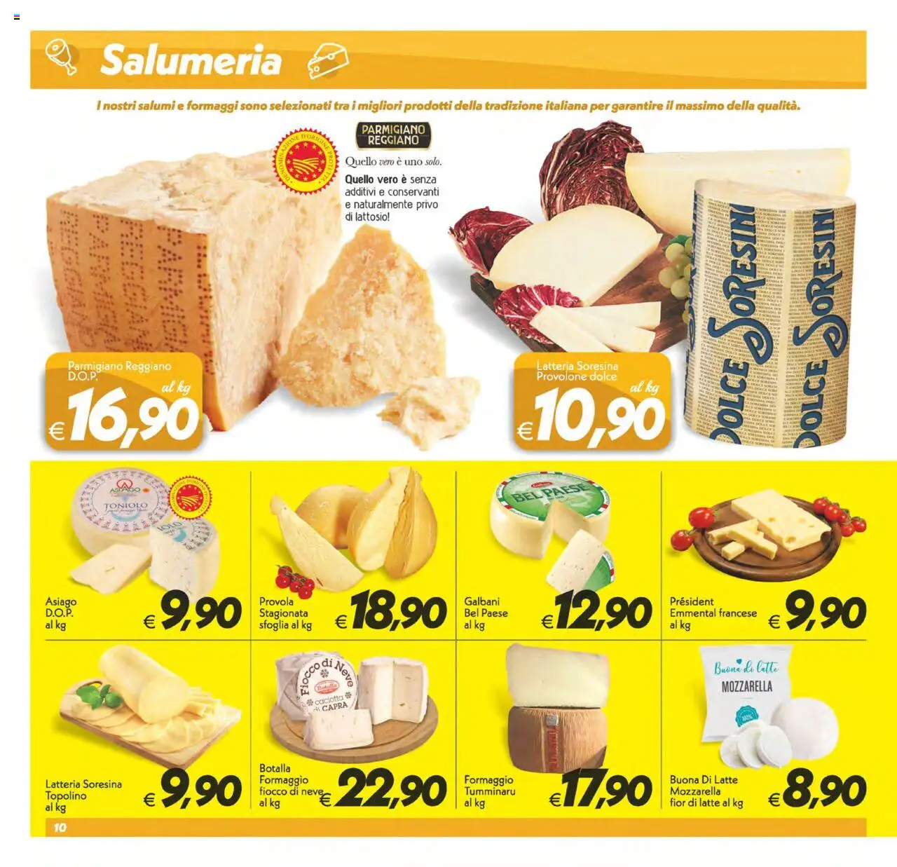 Volantino SuperConveniente del 24.07.2025 | Pagina: 10 | Prodotti: Provolone, Mozzarella, Parmigiano, Emmental