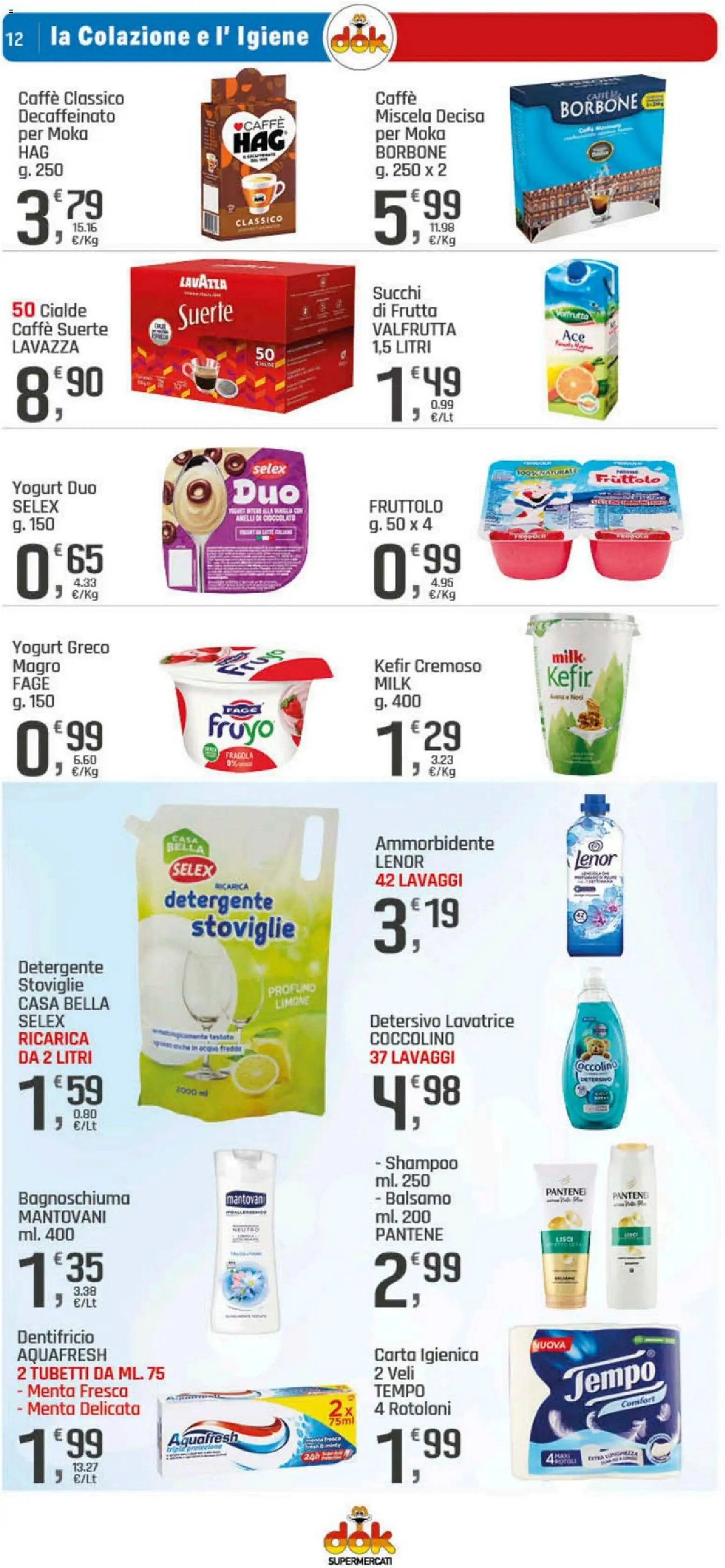 Volantino DOK del 29.12.2025 | Pagina: 12 | Prodotti: Shampoo, Bagnoschiuma, Limone, Lavatrice