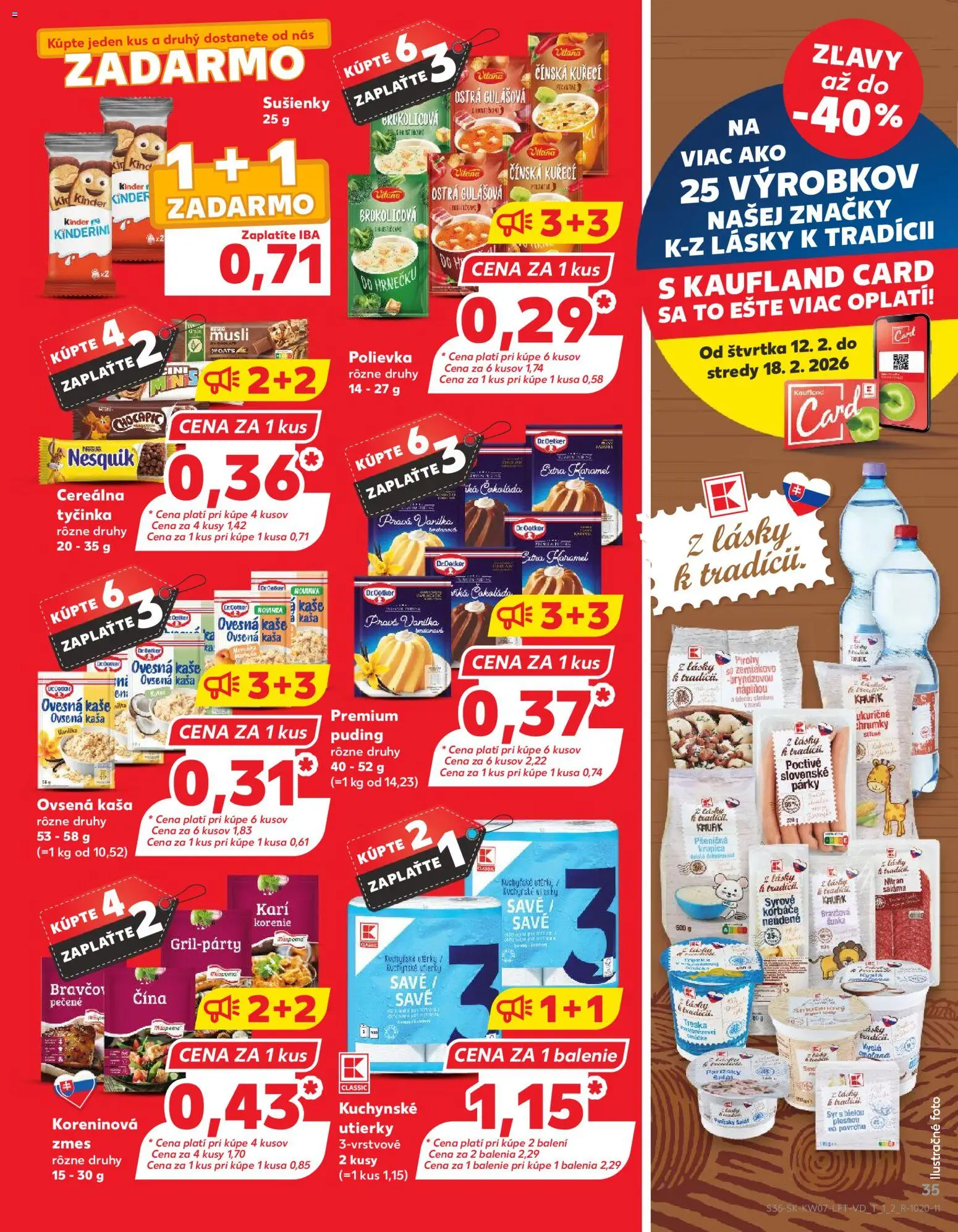 Nové Kaufland akcie – leták je platný od 12.02.2026 | Strana: 35 | Produkty: Syr, Pirohy, Nesquik, Krupica