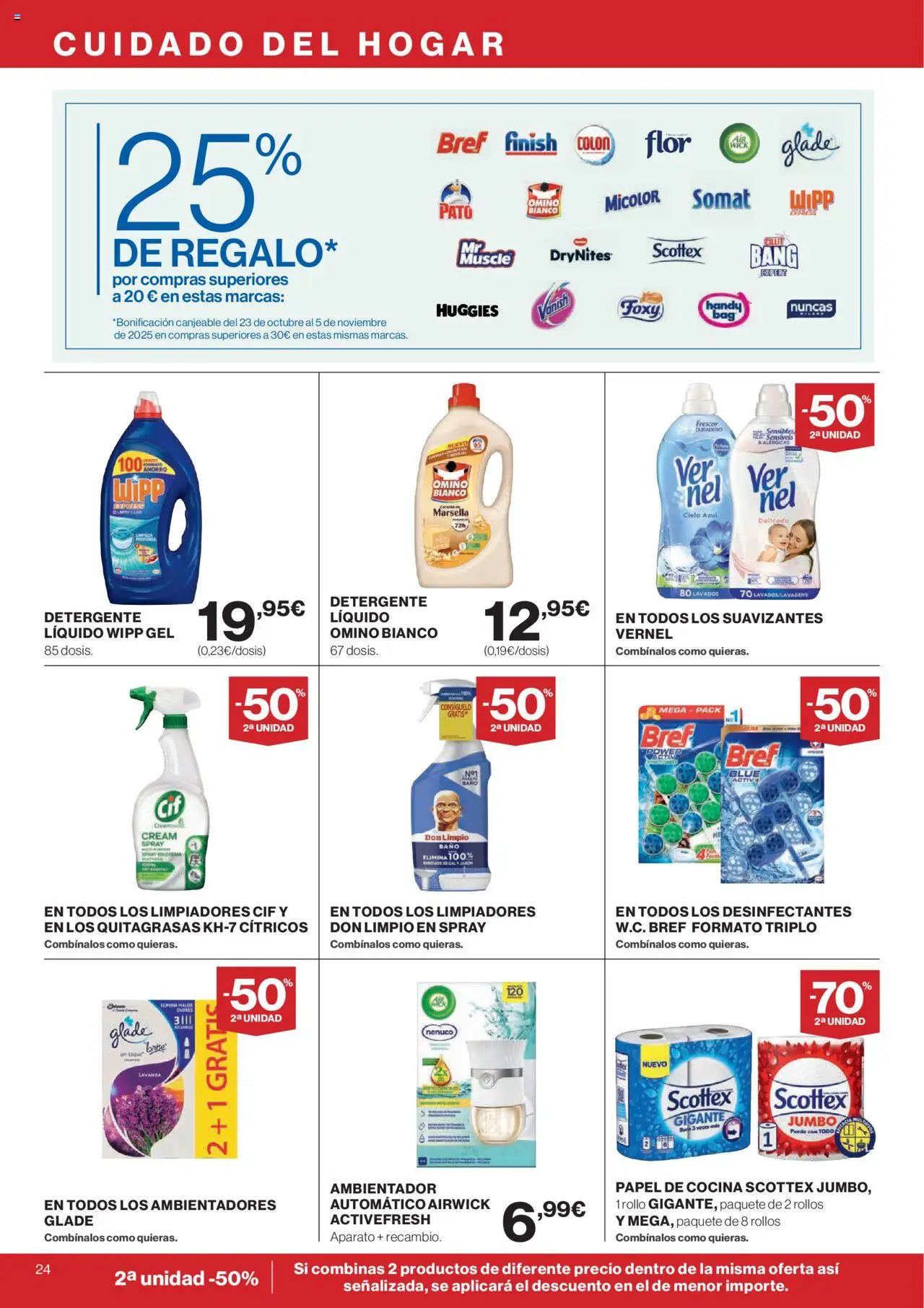 Hipercor catálogo │ válido desde el 09.10.2025 | Página: 28 | Productos: Detergente, Detergente líquido, Cocina, Baño